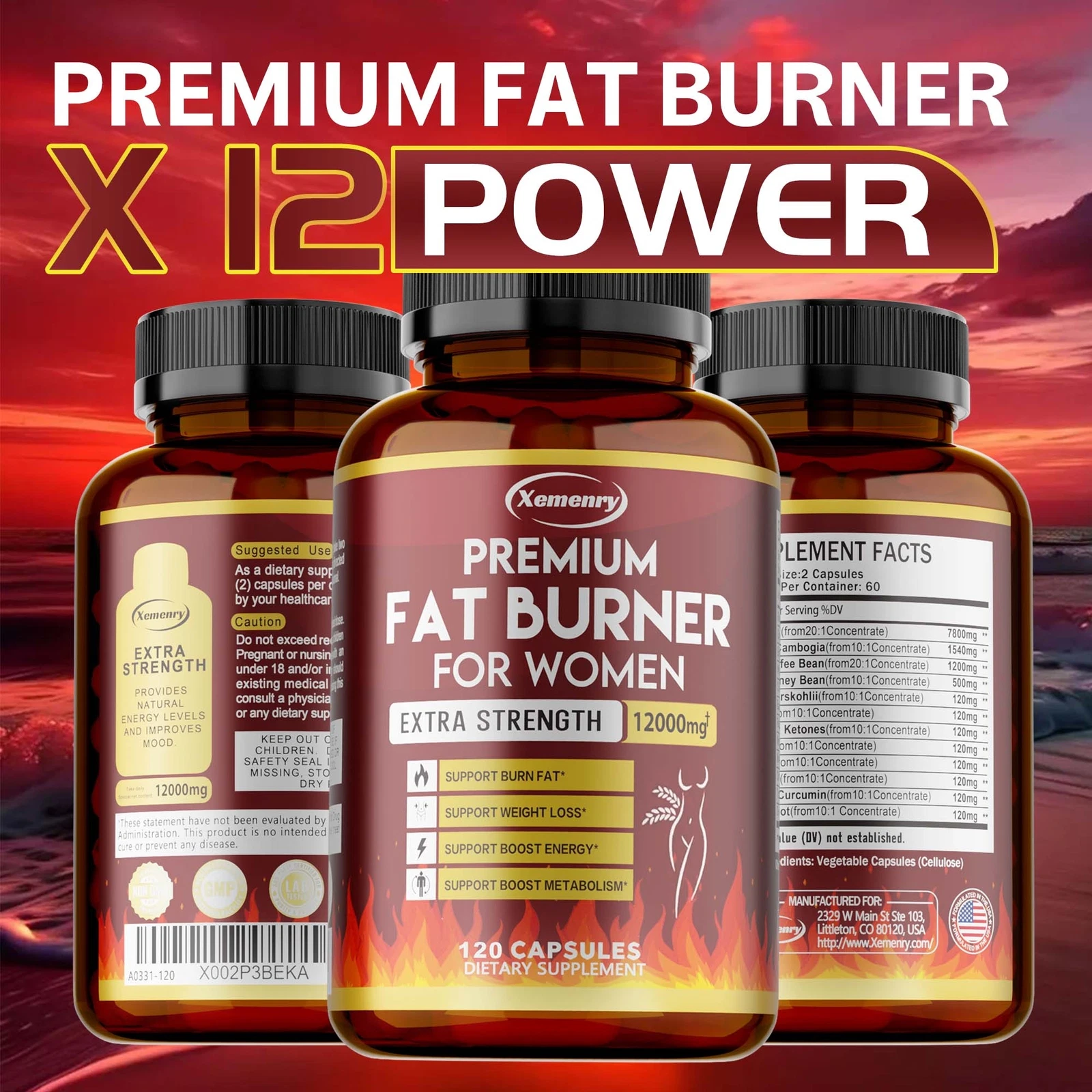 Premium Fat Burner for Women-w/ Green Tea Natural Herbal Slimming Supplement