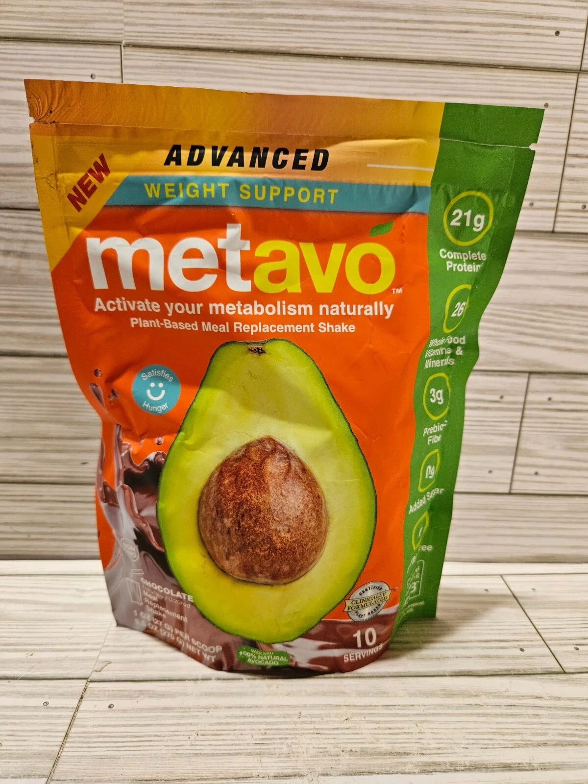 Metavo Plant-Based Meal Replacement Shake Chocolate 21g Protein 10 Srvngs 9.5 oz