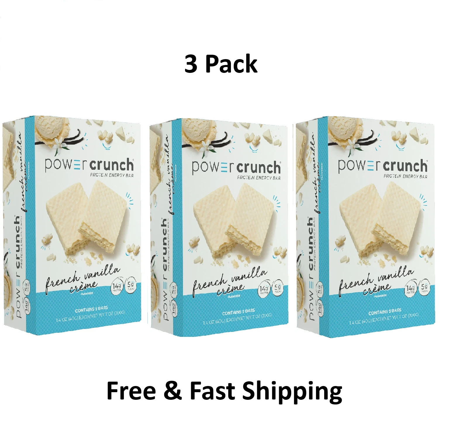 [356119762489] Power Crunch Original HIGH PROTEIN WAFER ENERGY BAR, 15 Bars