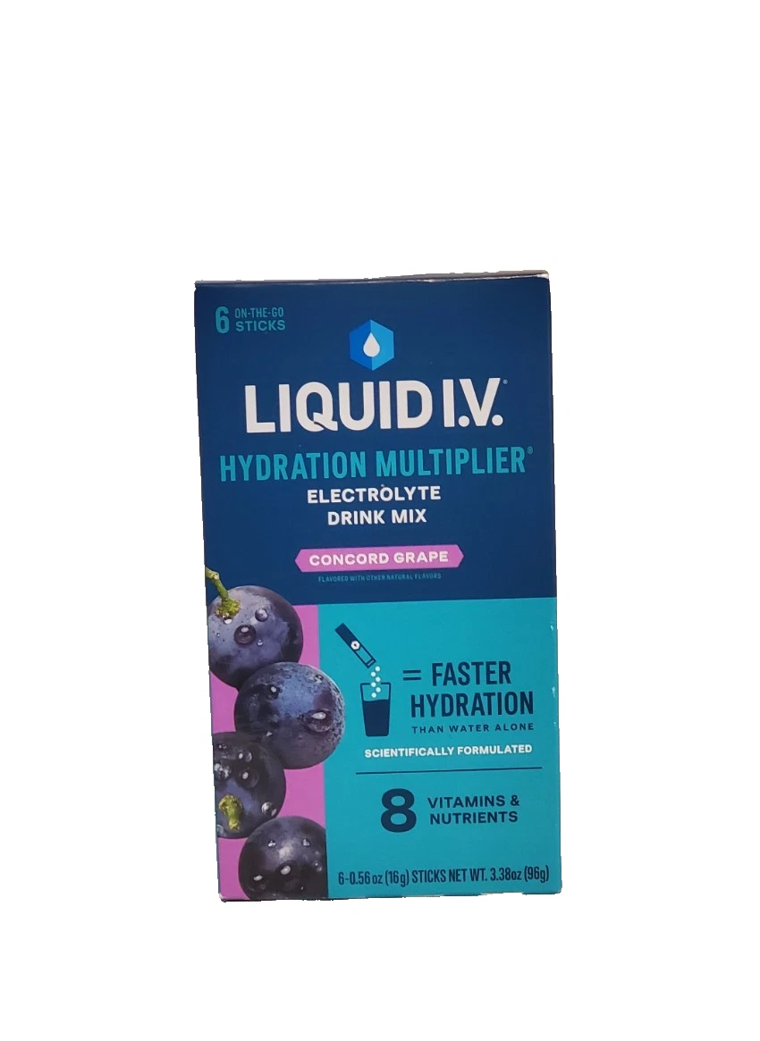 LIQUID I.V. Concord Grape Hydration Multiplier Powder Electrolyte Bestby 1/13/27