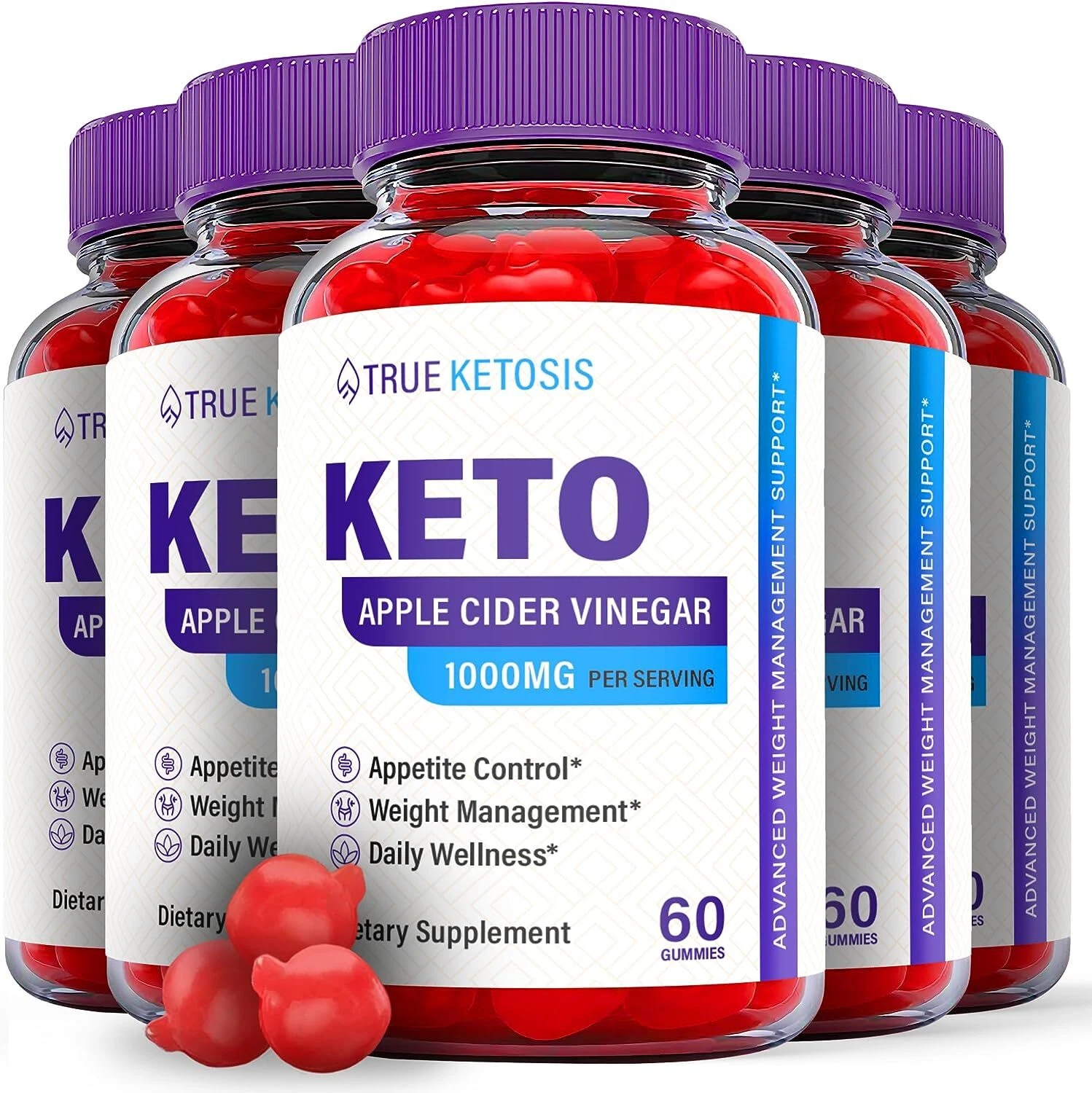 True Ketosis Gummies - True Ketosis ACV Gummys For Weight Loss OFFICIAL - 5 Pack