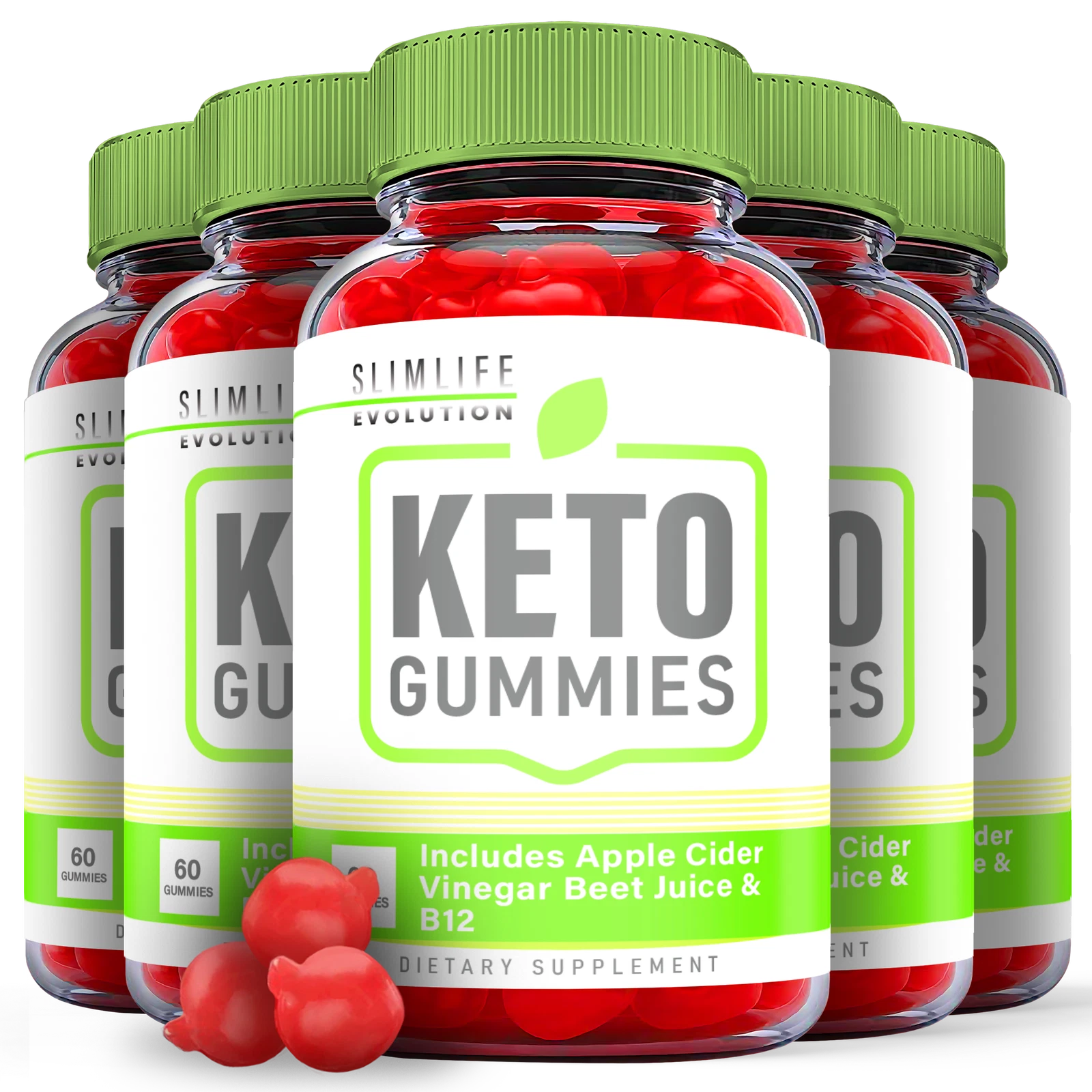 Slimlife Evolution Keto Gummies - Slim life ACV Gummy Weight Loss ORIGINAL-5Pack
