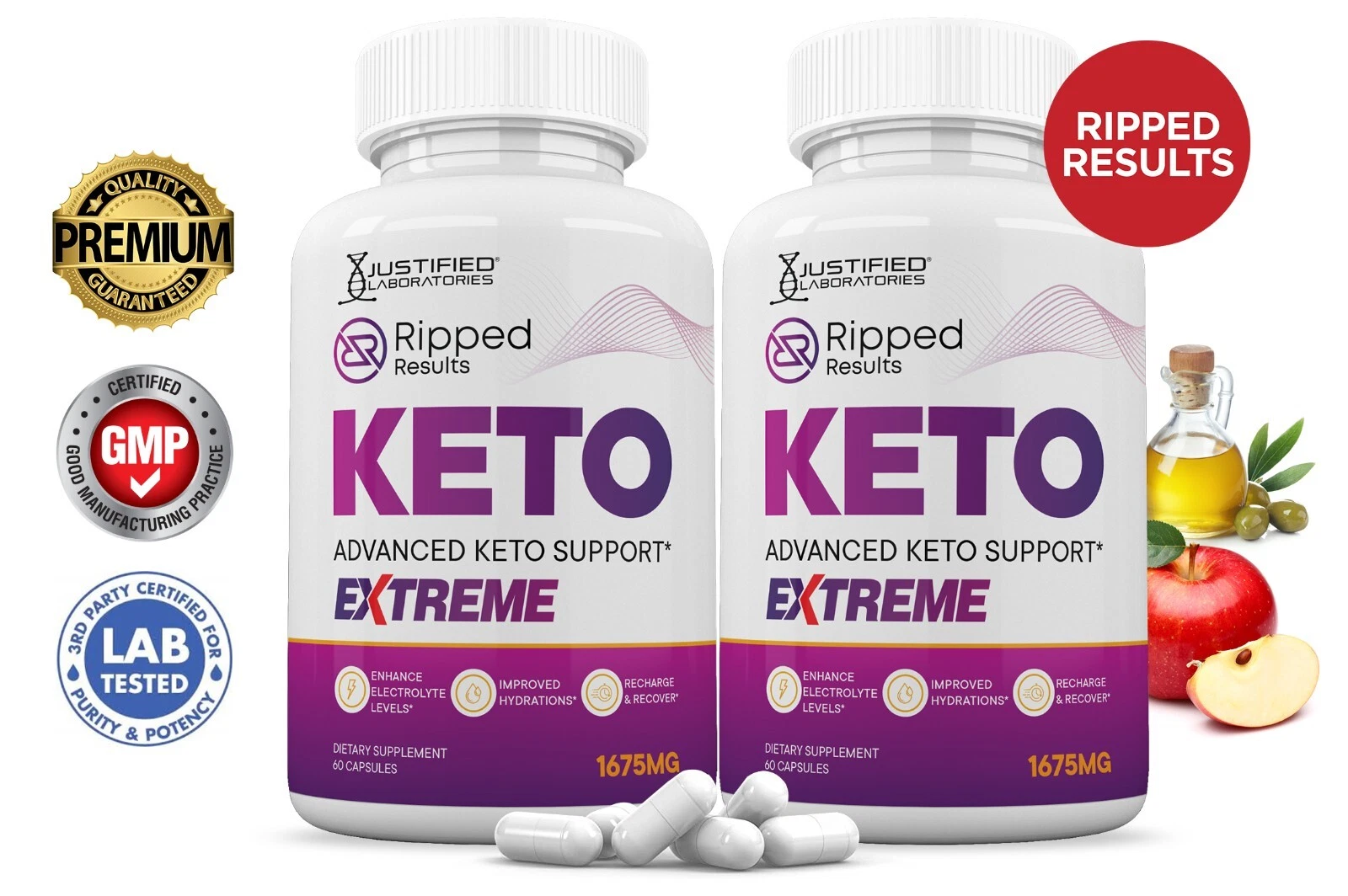 Ripped Result Keto ACV Extreme Pills 1675MG Stronger Thn Gummy Keto Support 2 Pk