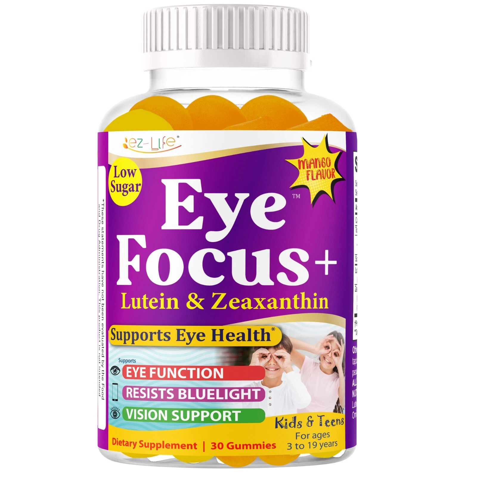 Lutein & Zeaxanthin Eye Vitamins for Kids Eye Support Eye Health Supplement 30G