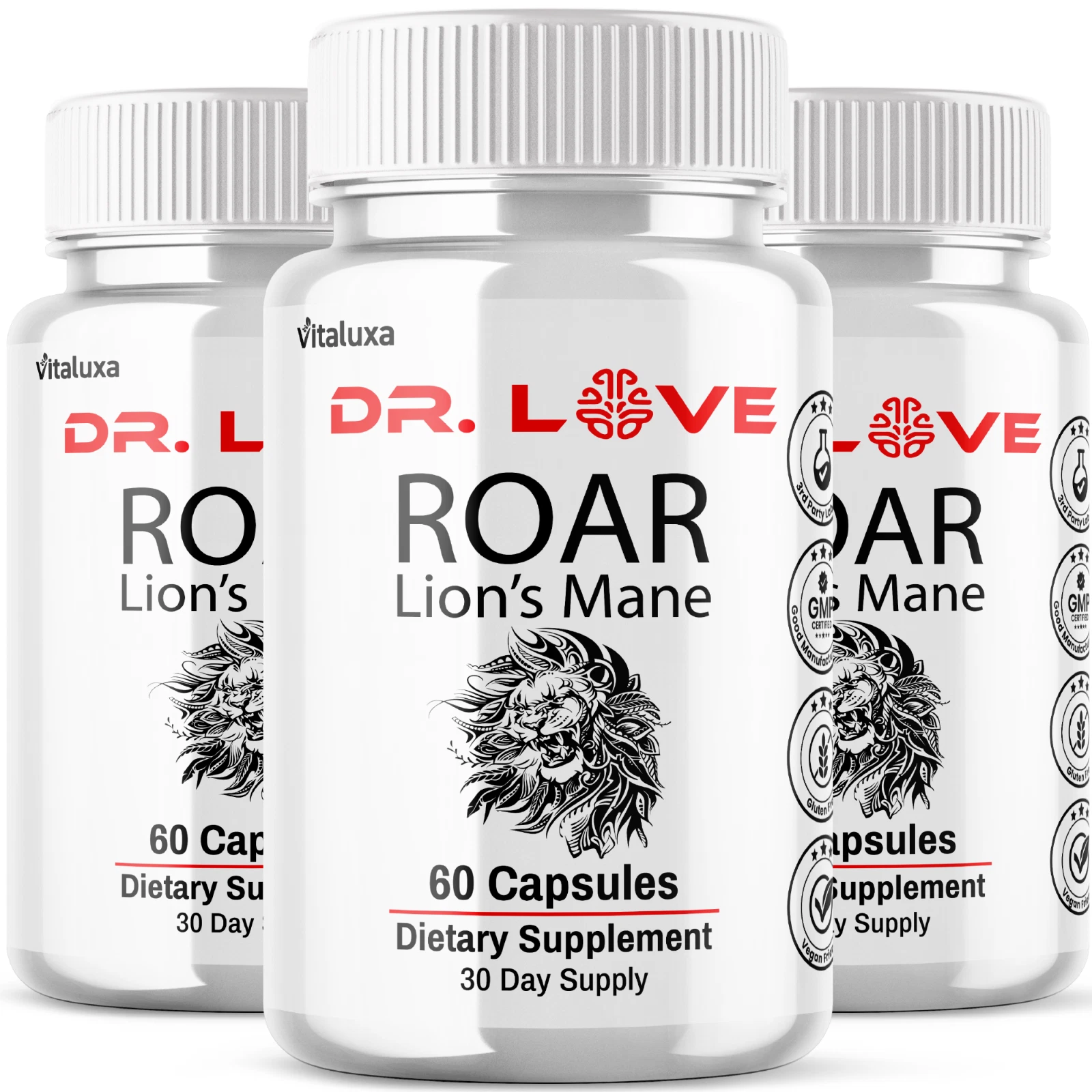 (3 Pack) Dr. Love Roar Energy and Vitality Male Health Supplement (180 Capsules)