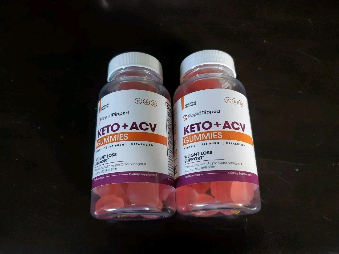 NEW & SEALED - (2) RapidRipped Keto + ACV Gummies - (30) each EXP. 03/2026