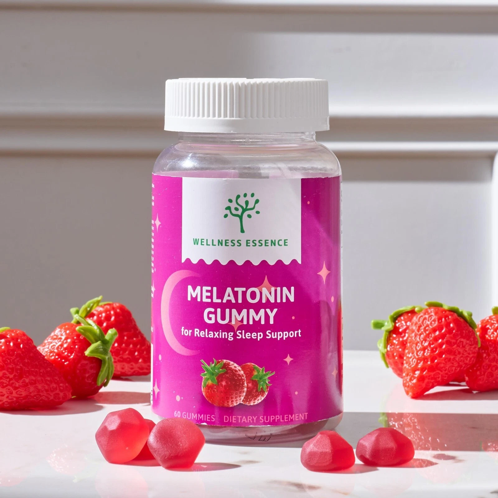 Wellness Essence Vegan Melatonin Gummy-60 Gummies, Nightly Relaxation, Sleep Aid