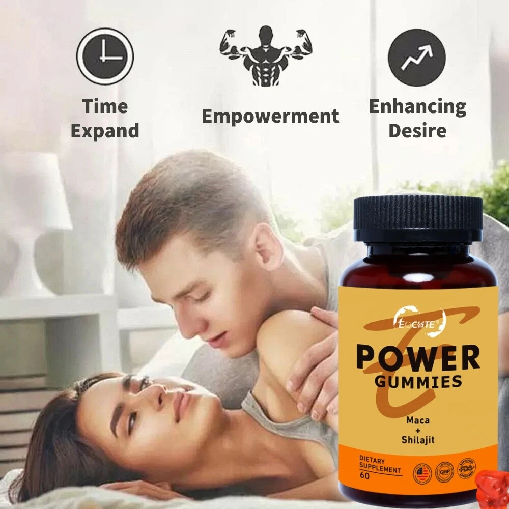 Maca & Shilajit Energy Gummies - Energy, Mood, Blood Flow Support, Vegan