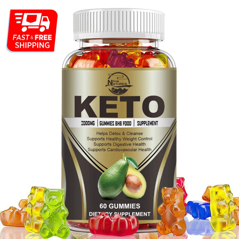 Keto Diet Slimming Gummies 2000g Apple Cider Vinegar ACV Weight Loss 60 Gummys