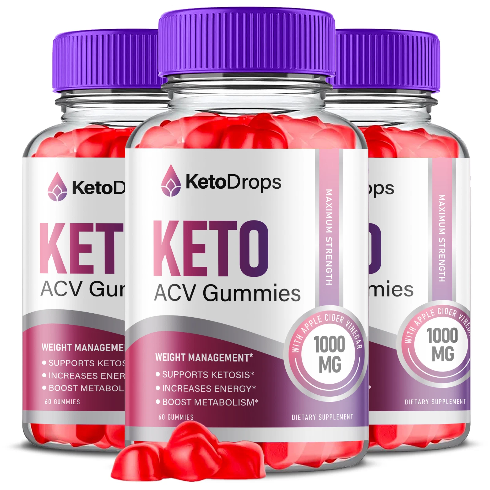 (3 Pack) Keto Drops, Keto Drops ACV Gummies Weight Loss, Burn Fat (180 Gummies)