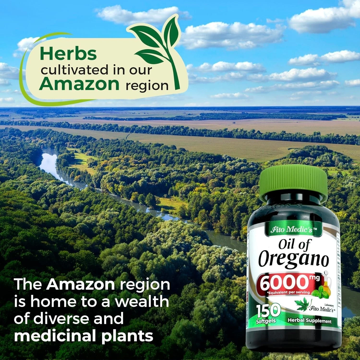 Oregano Oil Premium- Formula 6000mg-Organic Extract 150 Softgels Immune-Support-