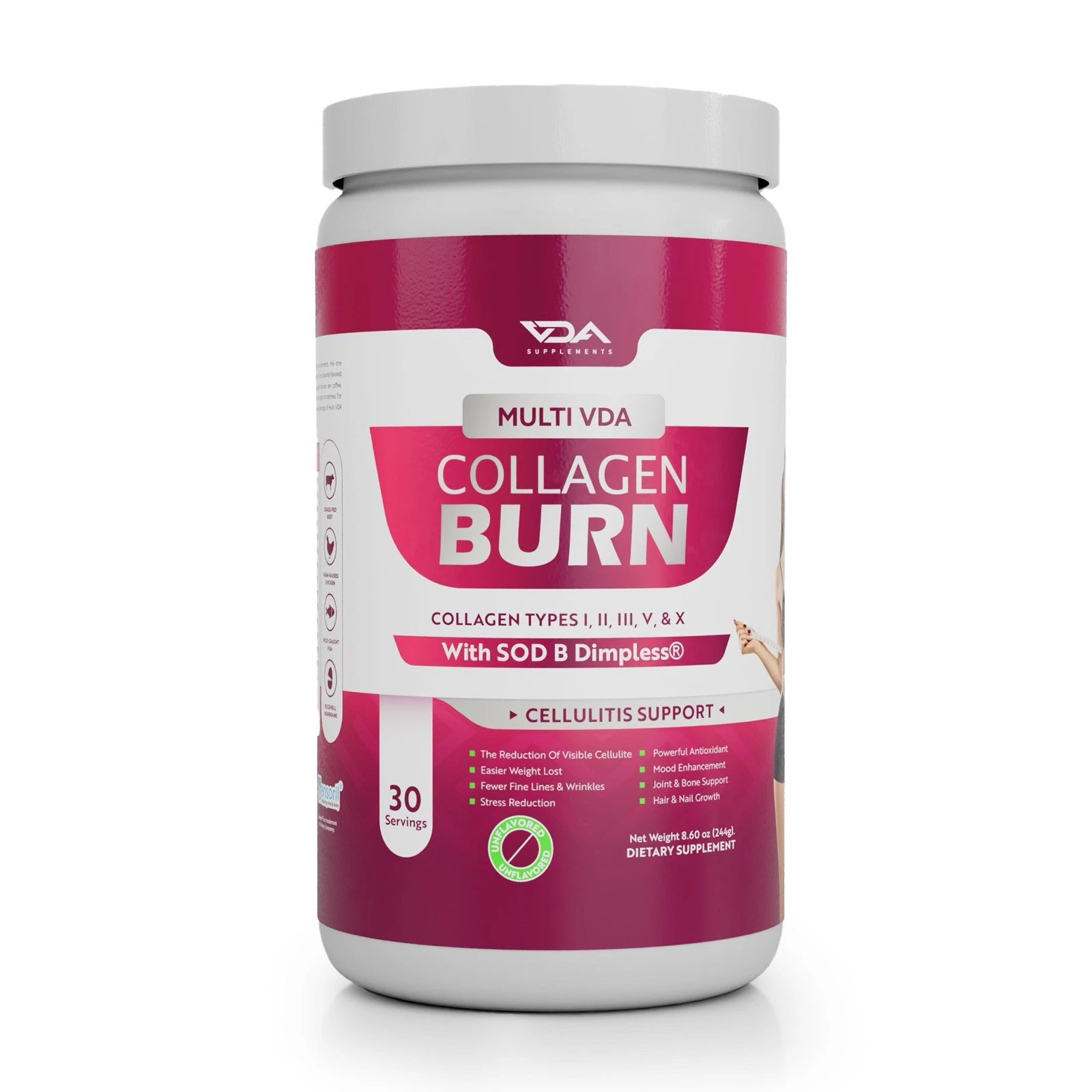 Multi VDA Collagen Burn 🔥 Hydrolyzed Collagen Powder for Weight Loss