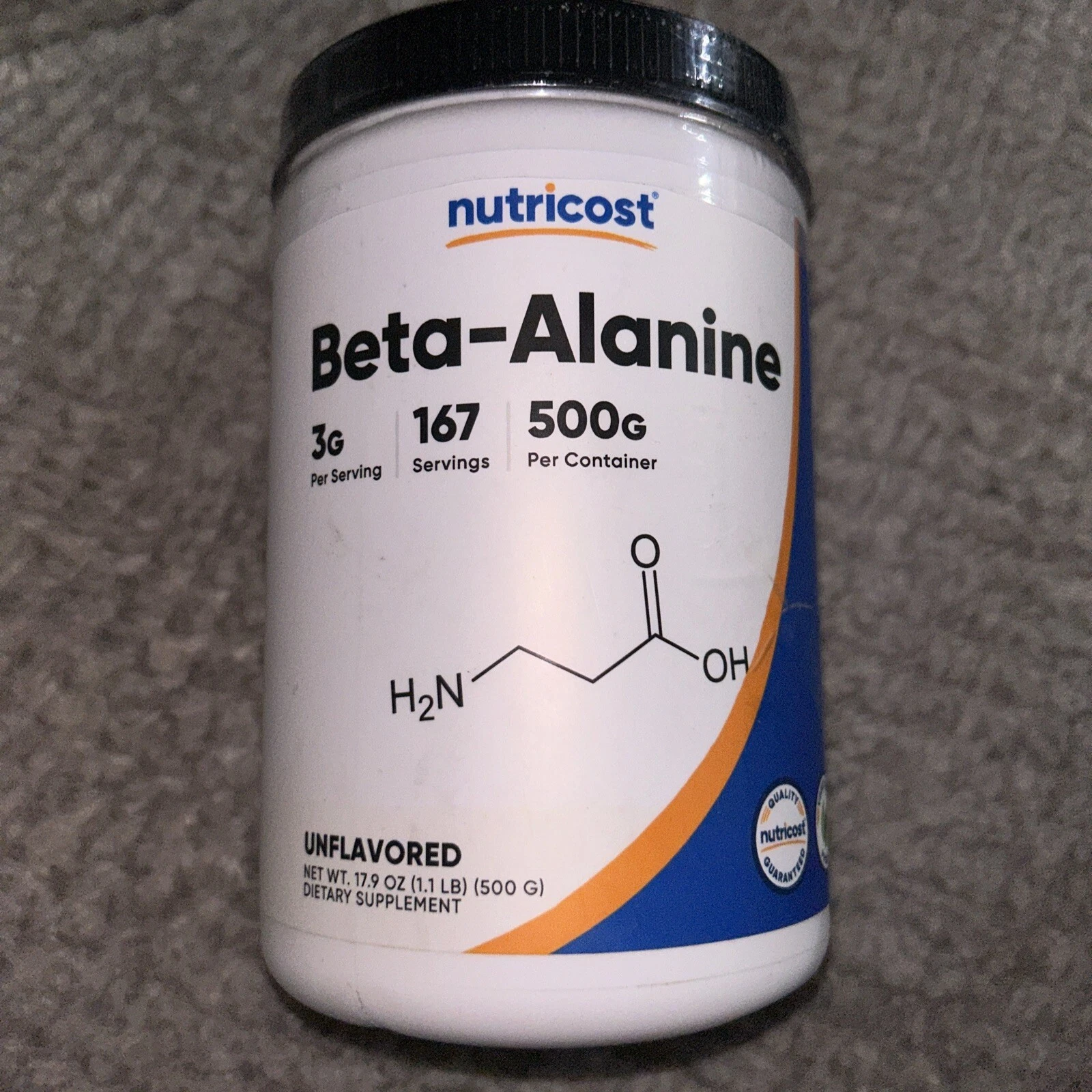 Nutricost Beta Alanine Powder 500 Grams - Pure Beta-Alanine