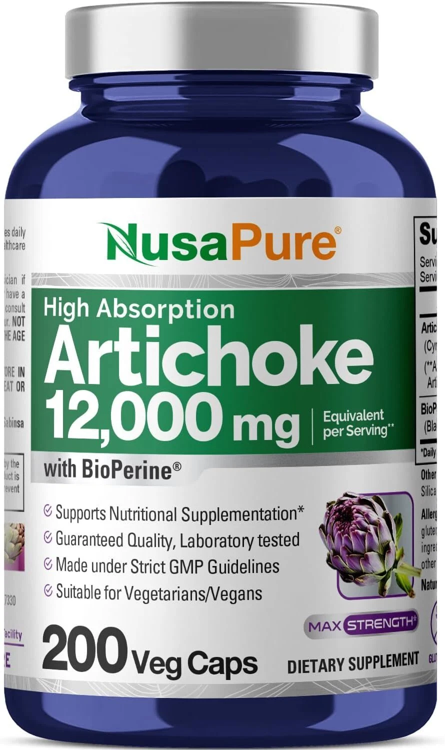 Artichoke Extract 12000mg 200 Veggie caps (Non-GMO, Gluten Free, Extract 20:1)