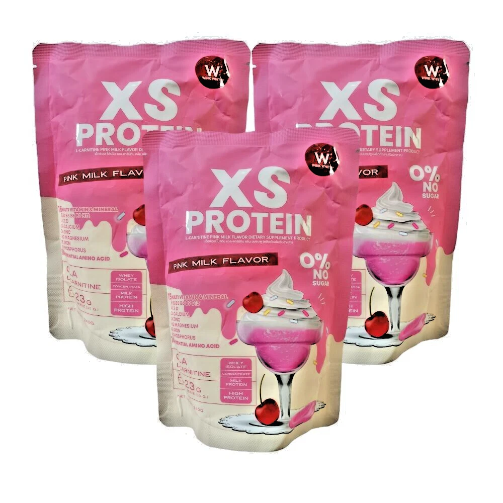 [396125350345] WINKWHITE Xs Protein Isolate Nosugar Slimming Block&Burn Weight management 3×240