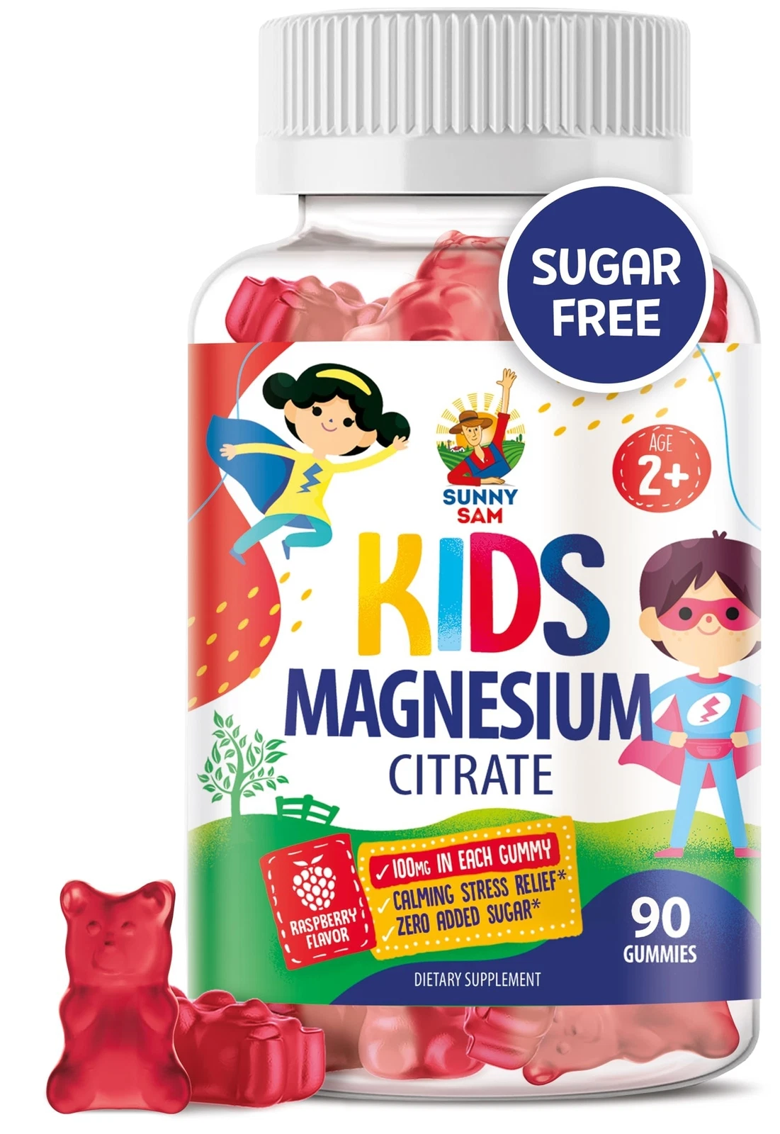 Magnesium Gummies for Kids & Adults - 100mg - Calm Magnesium Chews - Magnesiu...
