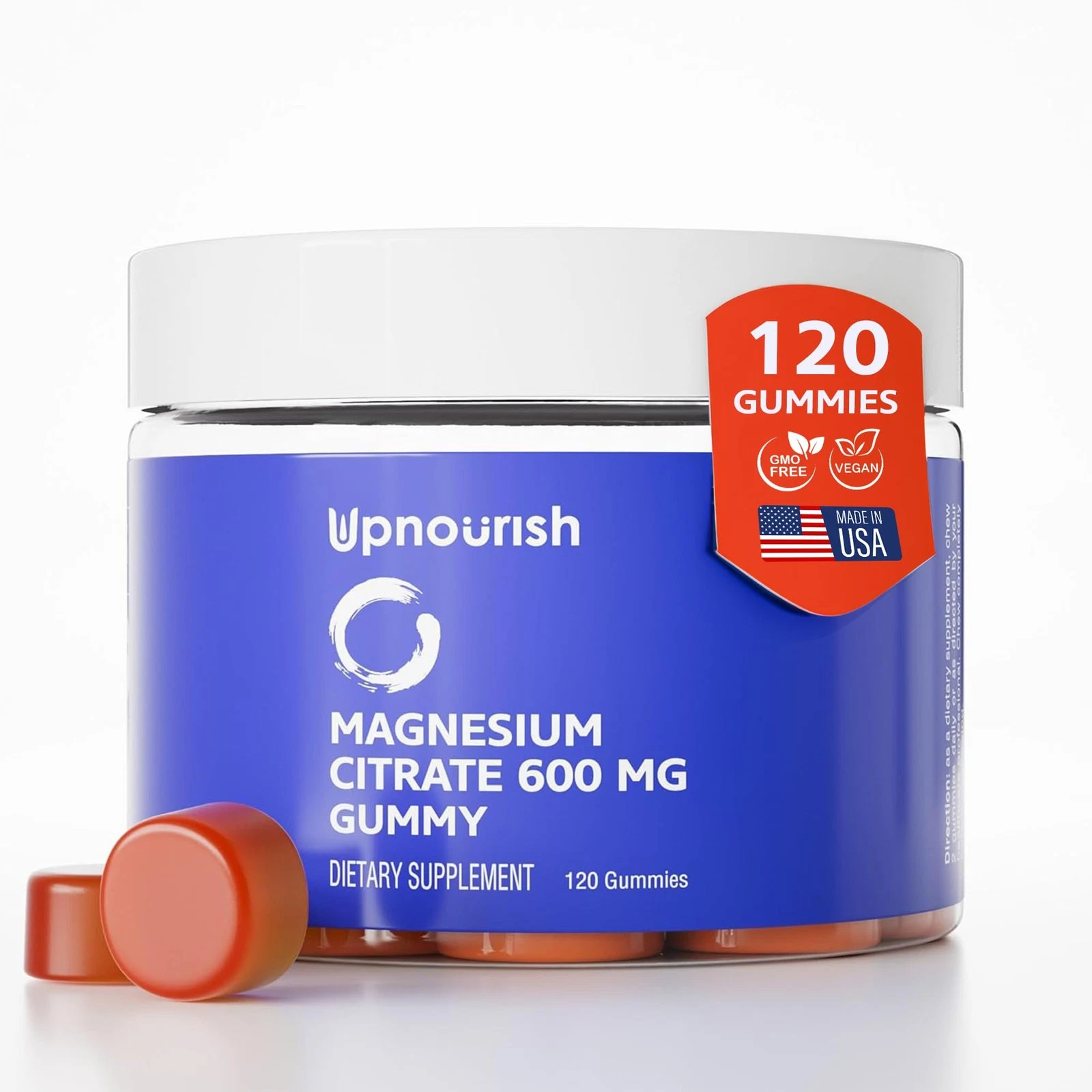 UpNourish Magnesium Gummies for Adults Kids Magnesium Citrate Gummies 600mg Cal