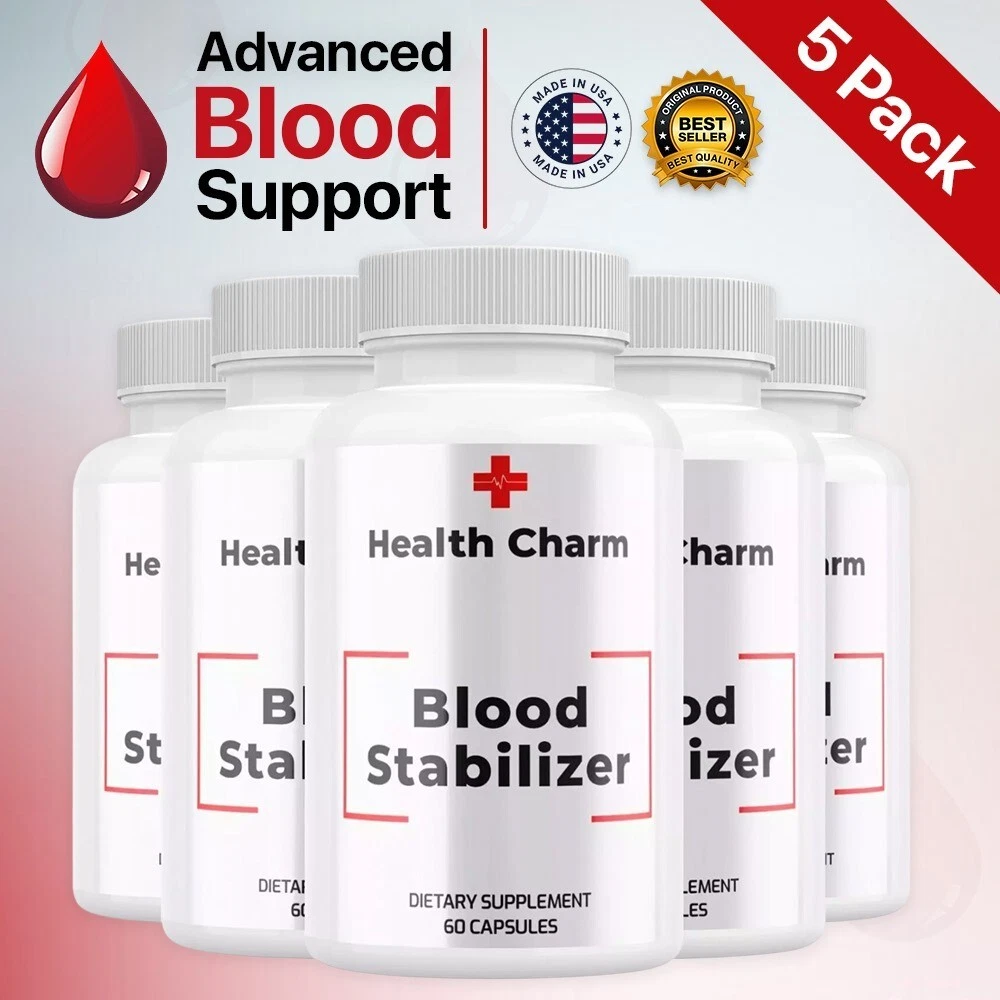 [187014164268] ( 5 Pack ) Health Charm Advanced Blood Support Natural Glyco Formula Supplement