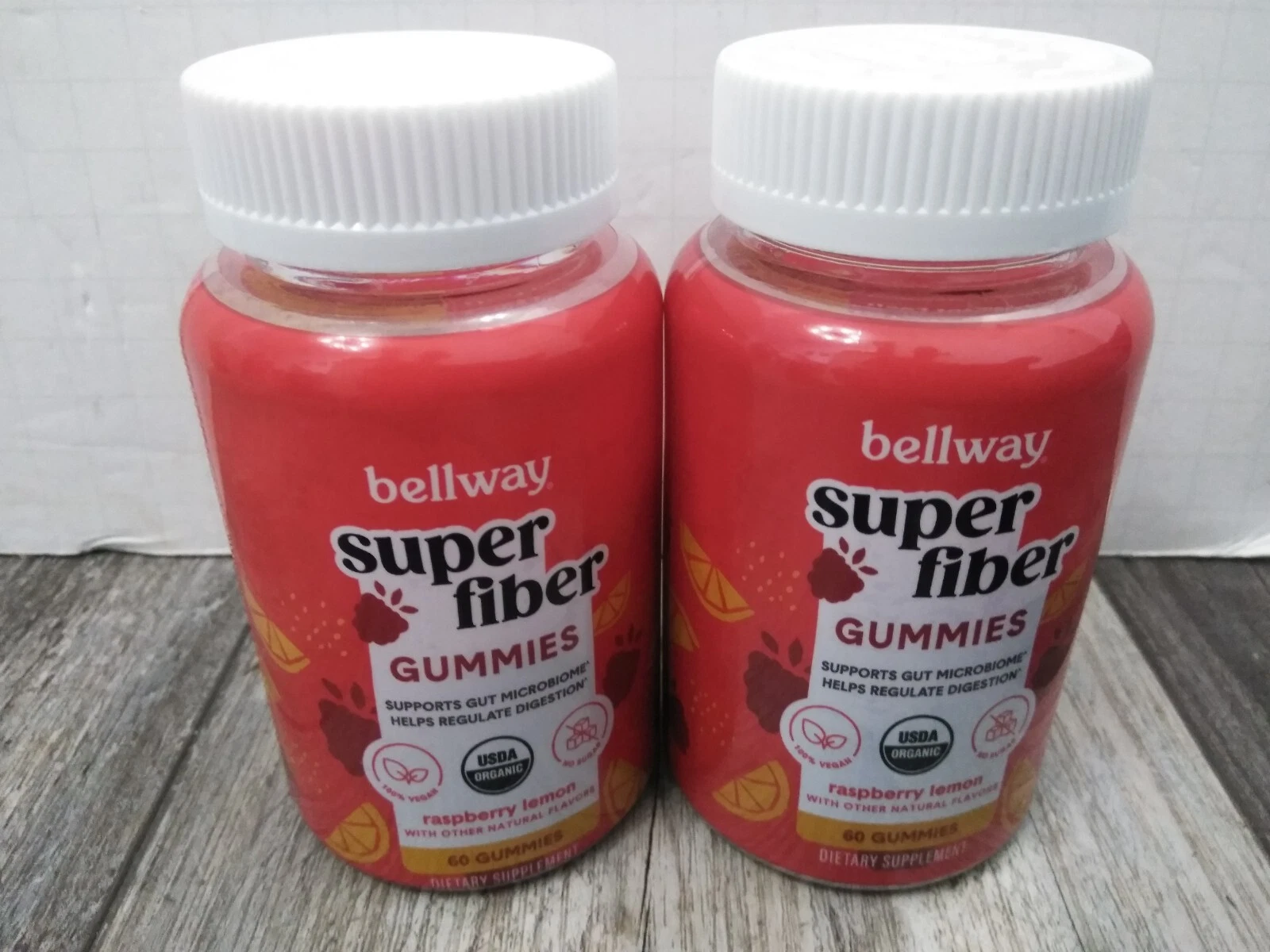 Bellway Raspberry Lemon Super Fiber Gummies 60-EA (2PK BUNDLE)