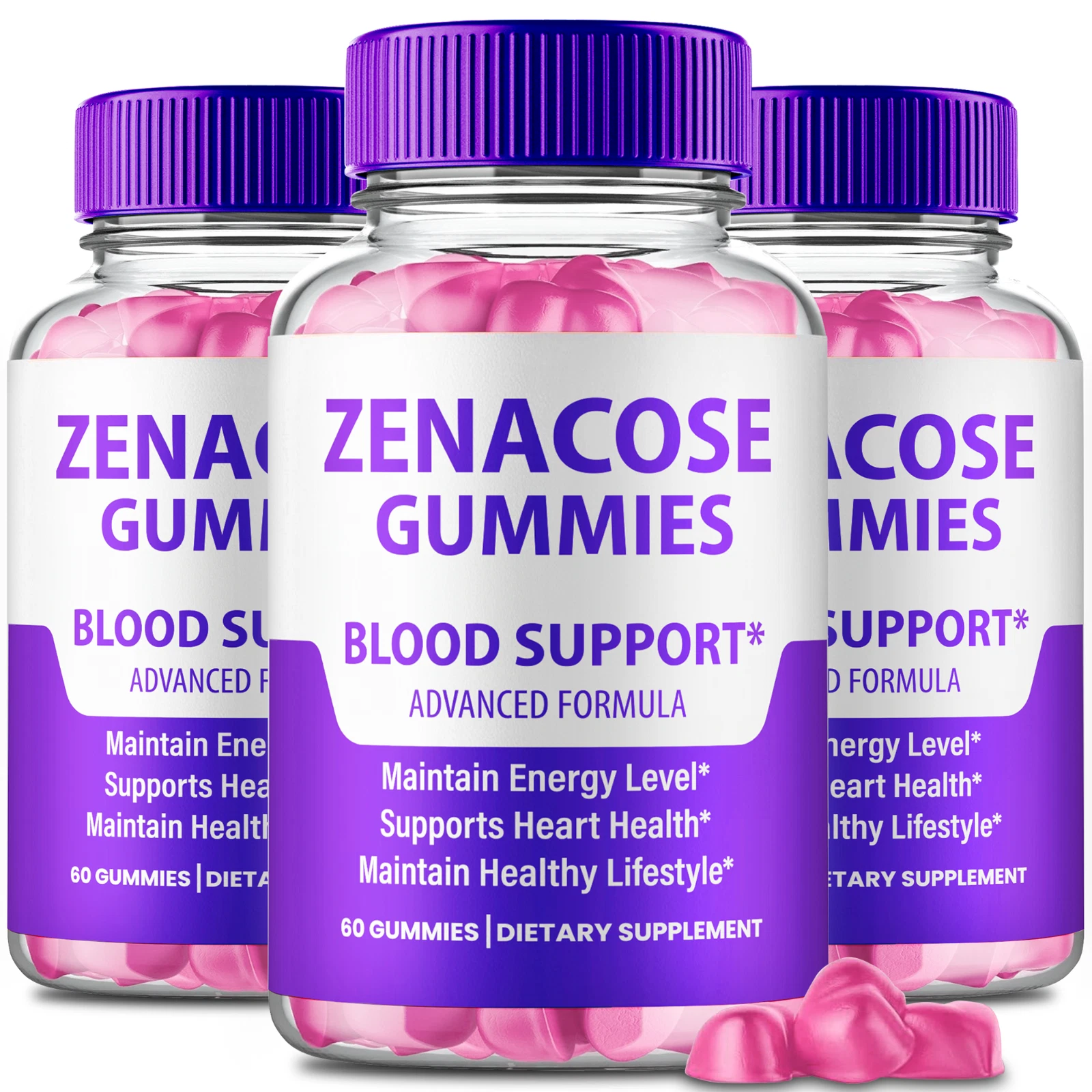 (3 Pack) Zenacose Blood Sugar Gummies, Zena Cose Supplement Gluco Support Gummy
