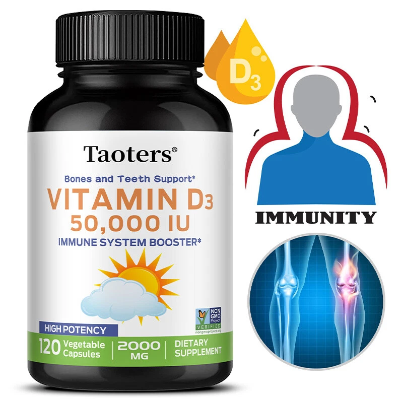Vitamin D3 50,000 IU Softgels With High Potency Strong Bones Sugar Free