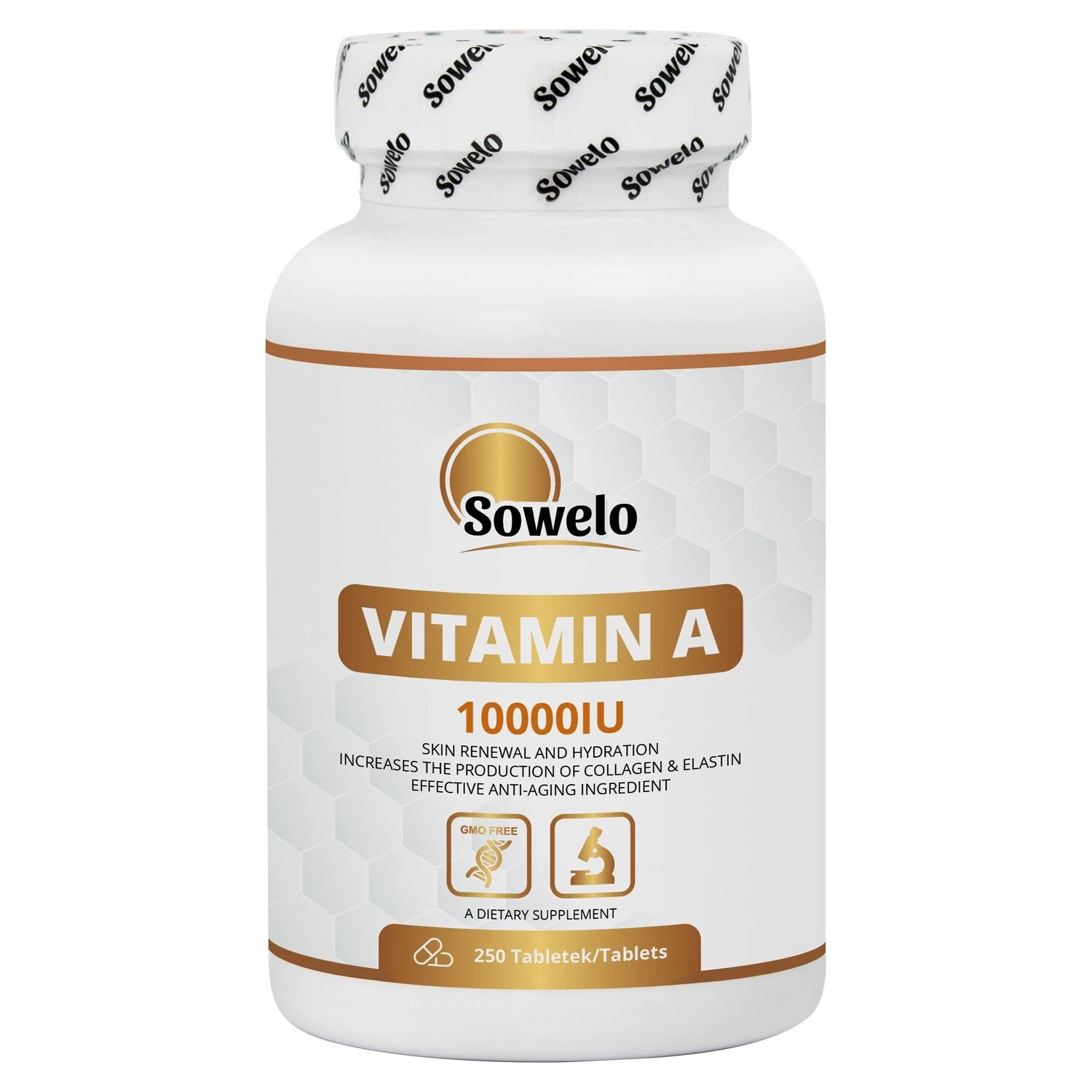 [364698063276] Vitamin A 10,000 IU Tablets – Vision, Skin & Immune System Support – Sowelo