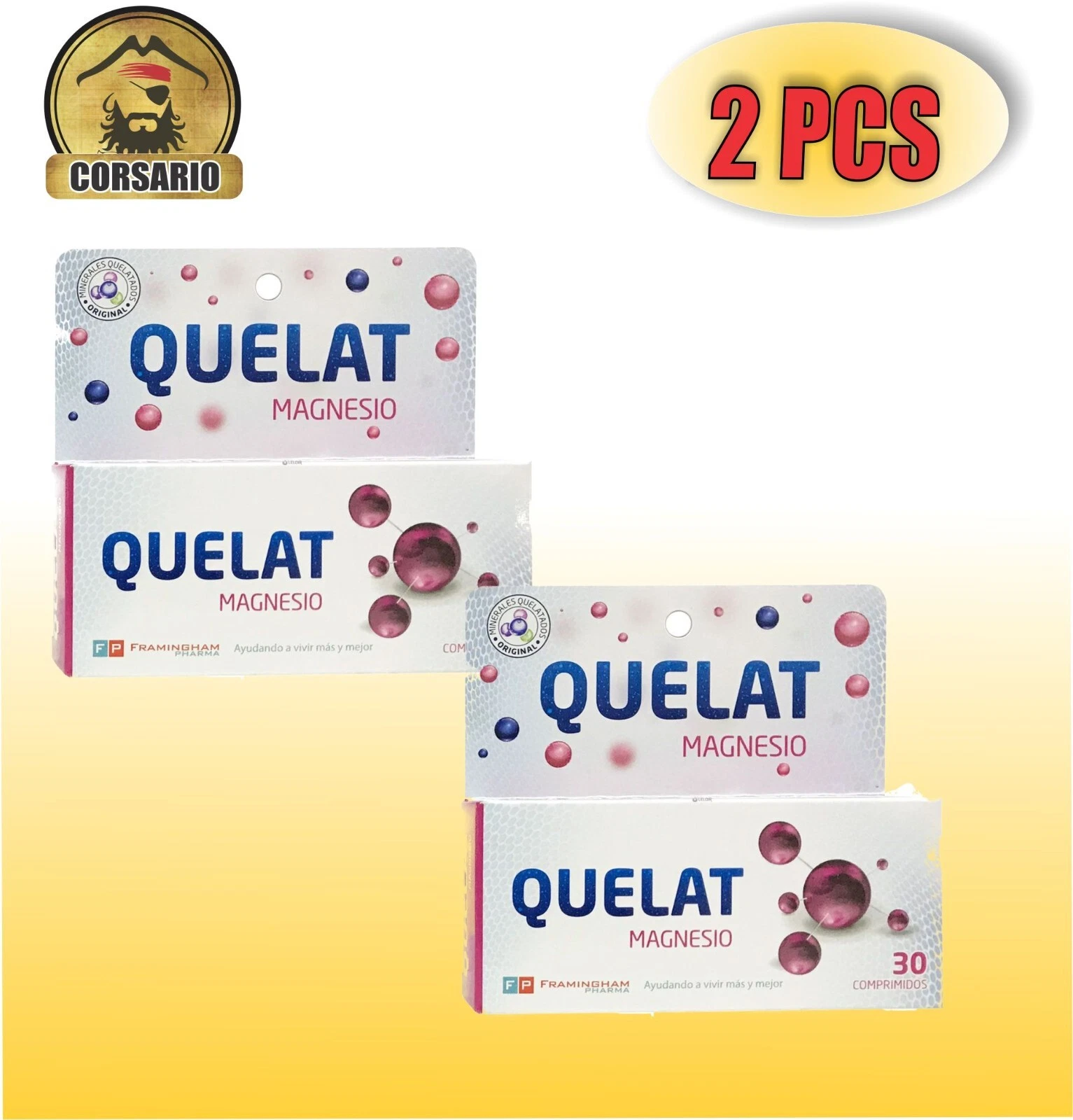Quelat Magnesium Minerals 30 Tablets- 2 BOX