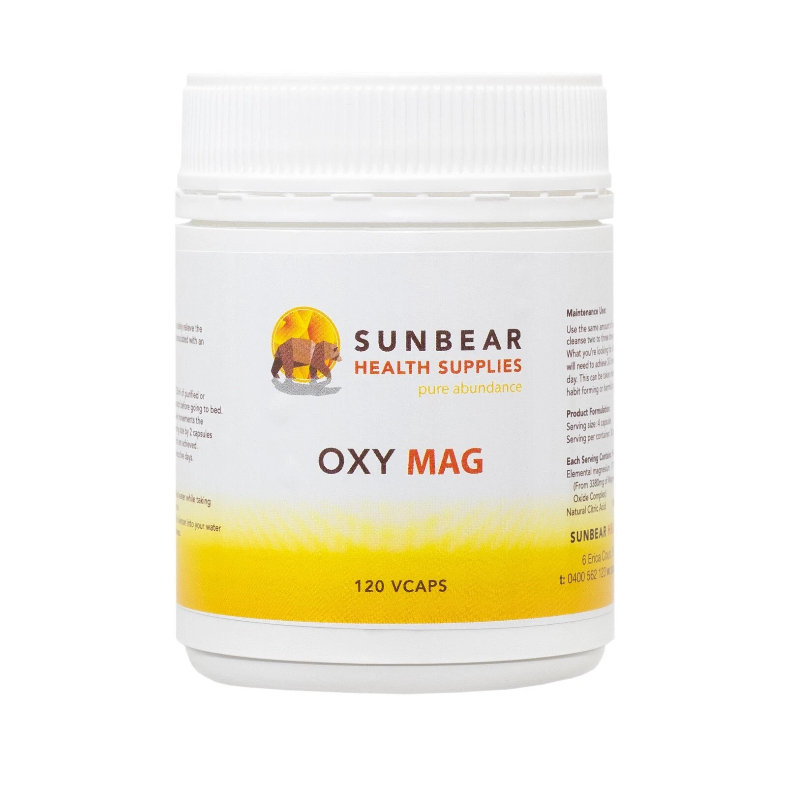 Oxy Mag Powder - Oxygenated Magnesium Intestinal Cleanse - 120 Caps - Oxycleanse