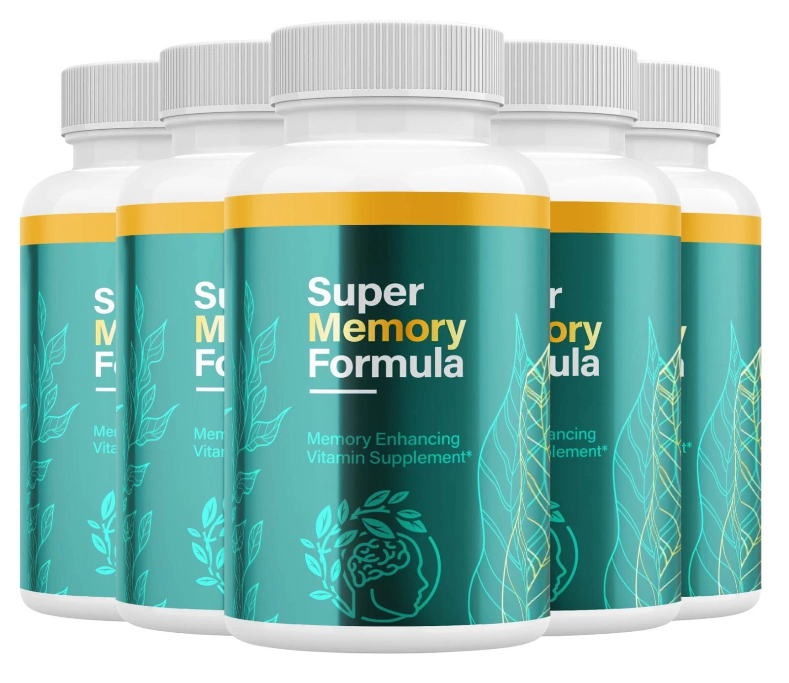 ( 5 Pack ) Super Memory Formula Advanced Brain Pills Natural Nootropic Support