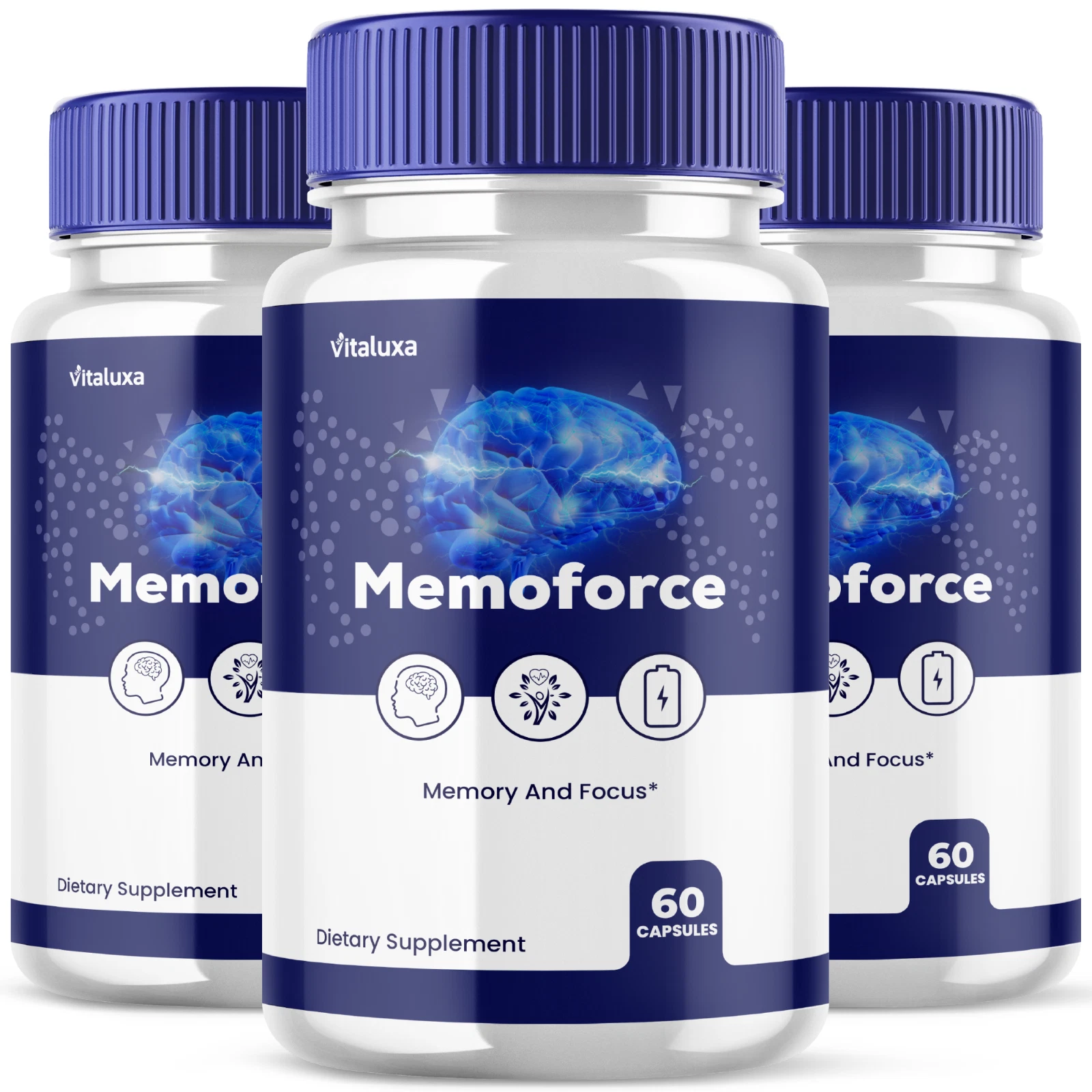 [396810142774] (3 Pack) Memoforce Advanced Memory & Focus Supplement Memo Force (180 Capsules)