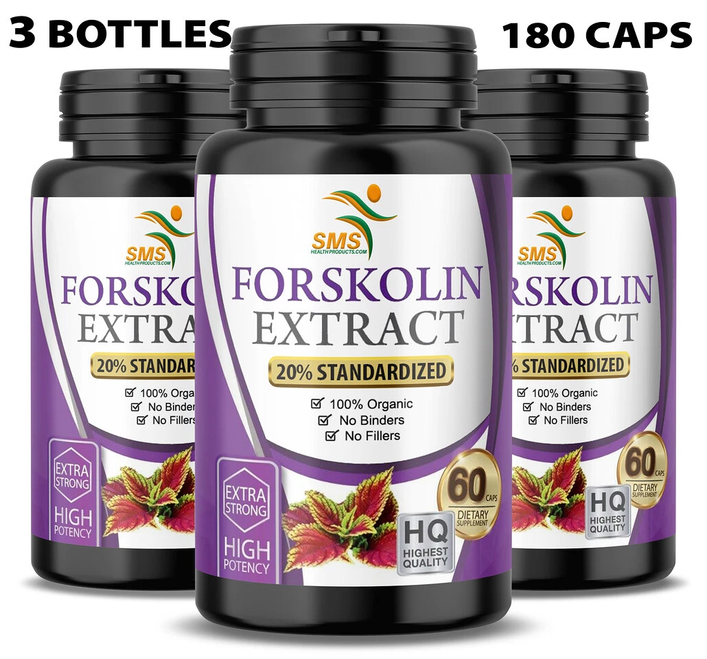 [253377604127] FORSKOLIN Weight Loss PURE Coleus Forskohlii EXTRACT Standardized 20% 180 CT