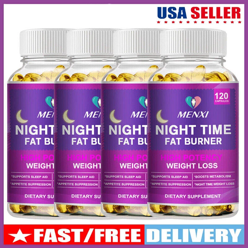 Night Time Fat Burner Supplement,Weight Loss, Appetite Suppressant, Detox 120pcs