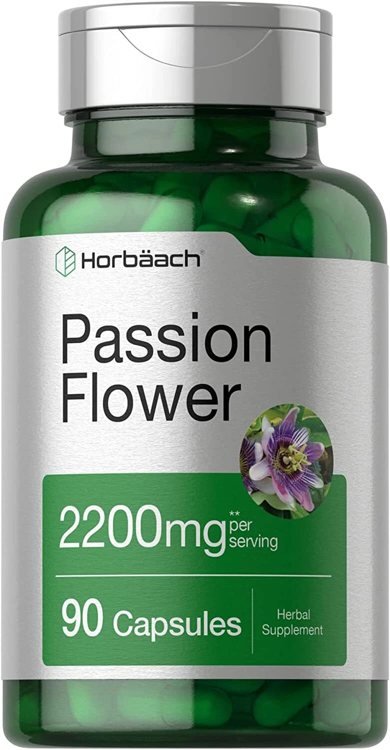 [385610279324] Passion Flower Capsules | 2200mg | 90 Count | Non-GMO | by Horbaach