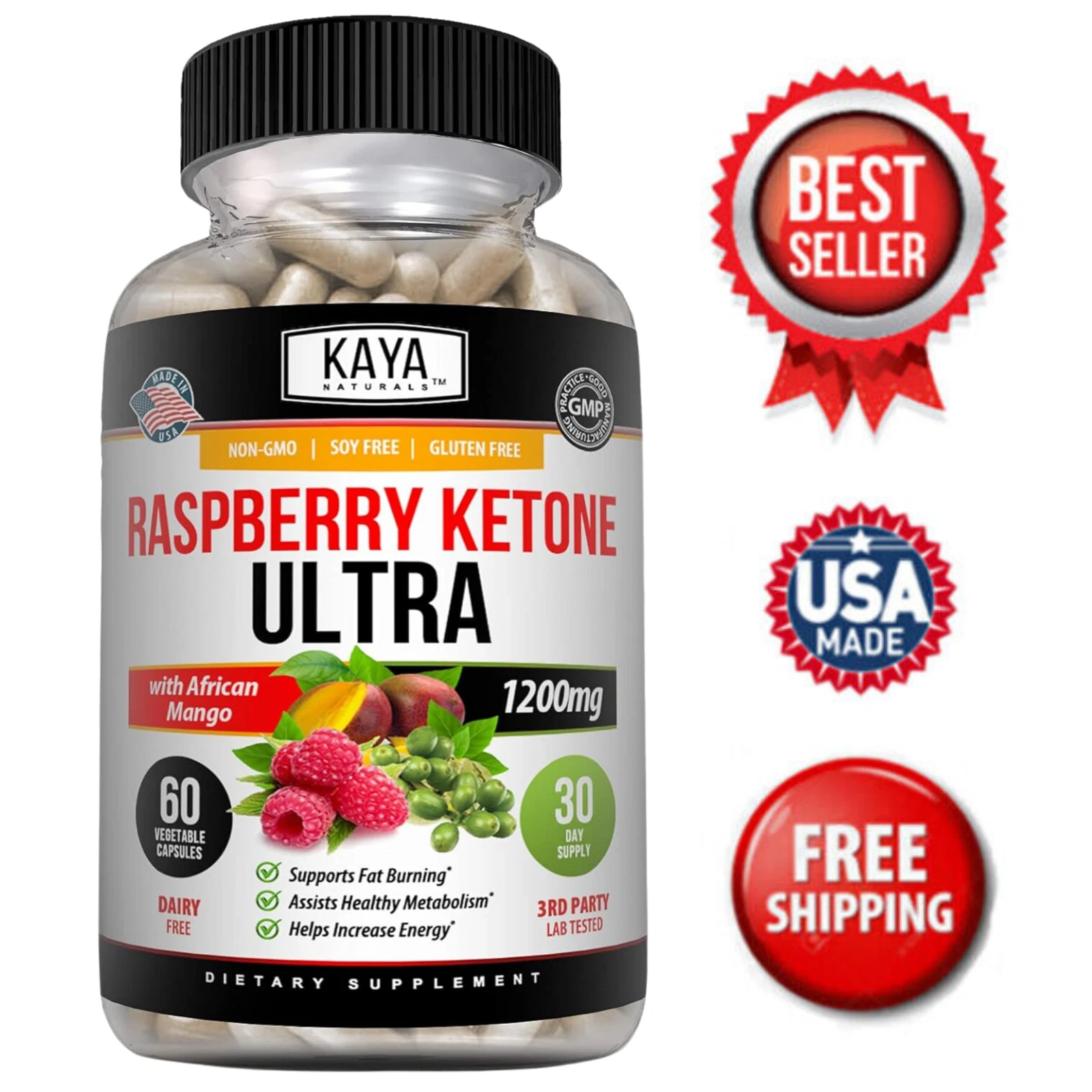 Raspberry Ketone Weight Loss Supplement, Appetite Control, Boost Metabolism
