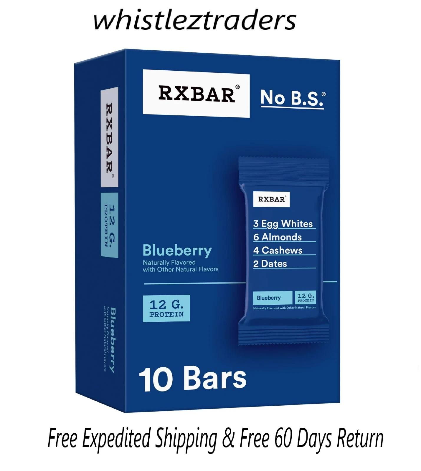 RXBAR Blueberry Chewy Protein Bars, Gluten-Free, Ready-to-Eat, Protein Snack