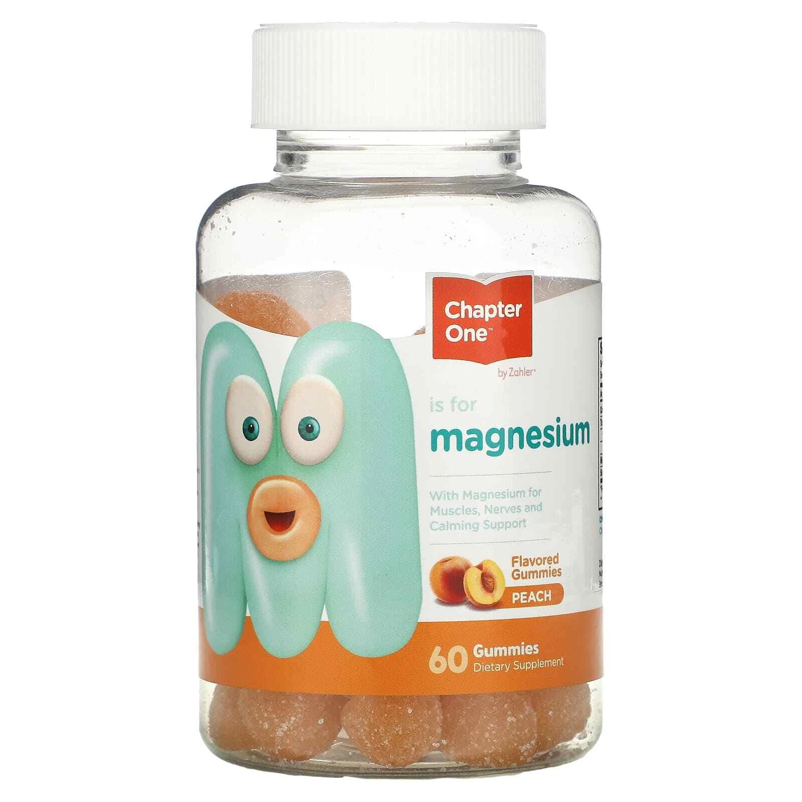 2 X Chapter One, M is for Magnesium, Peach, 60 Gummies
