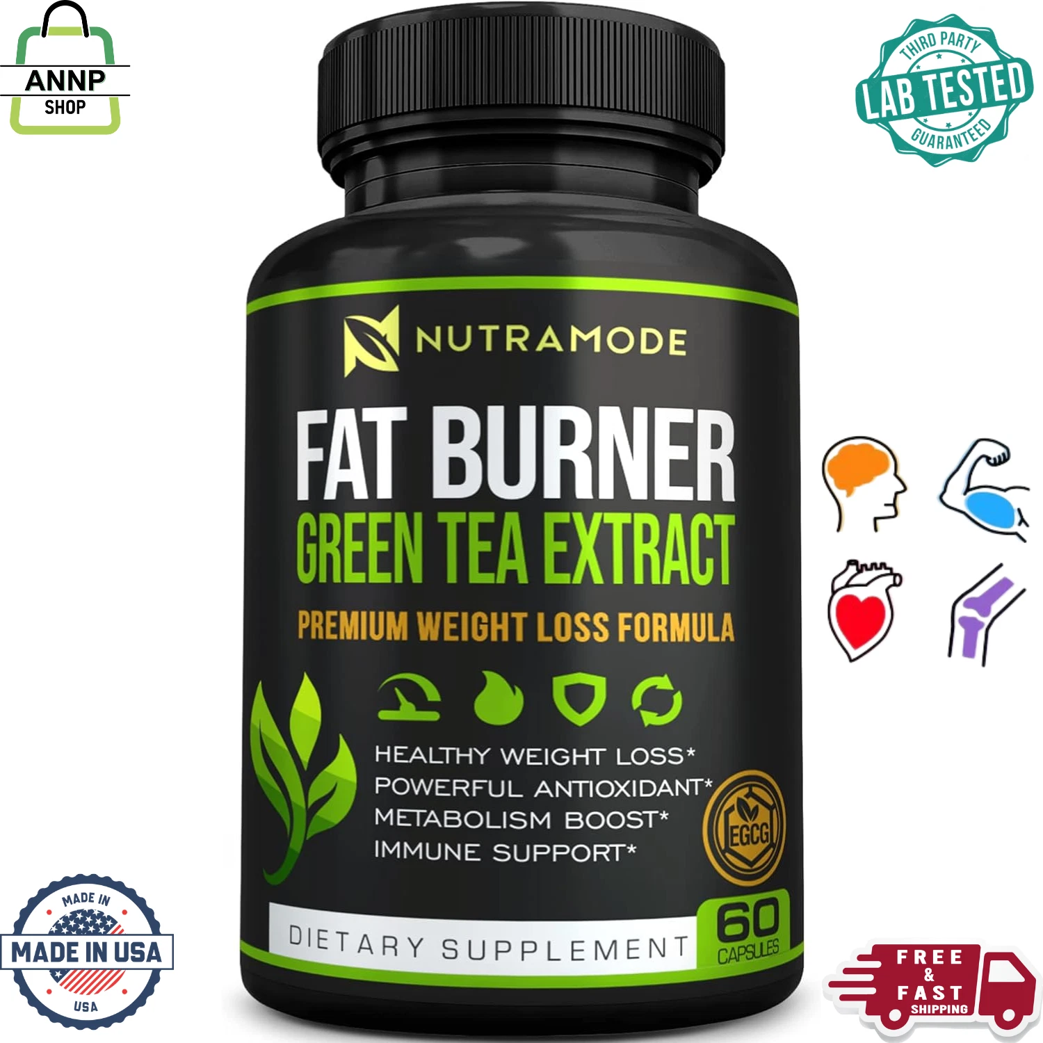 [156406613387] Quemador De Grasa Abdominal Extracto De Te Verde Natural Para Hombre y Mujer USA