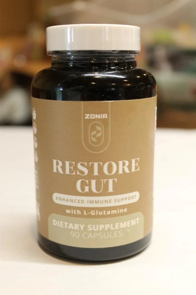 [226794646979] Zonia Restore Gut with L-Glutamine Digestive Support 90 Vegan Caps 06/26 NEW