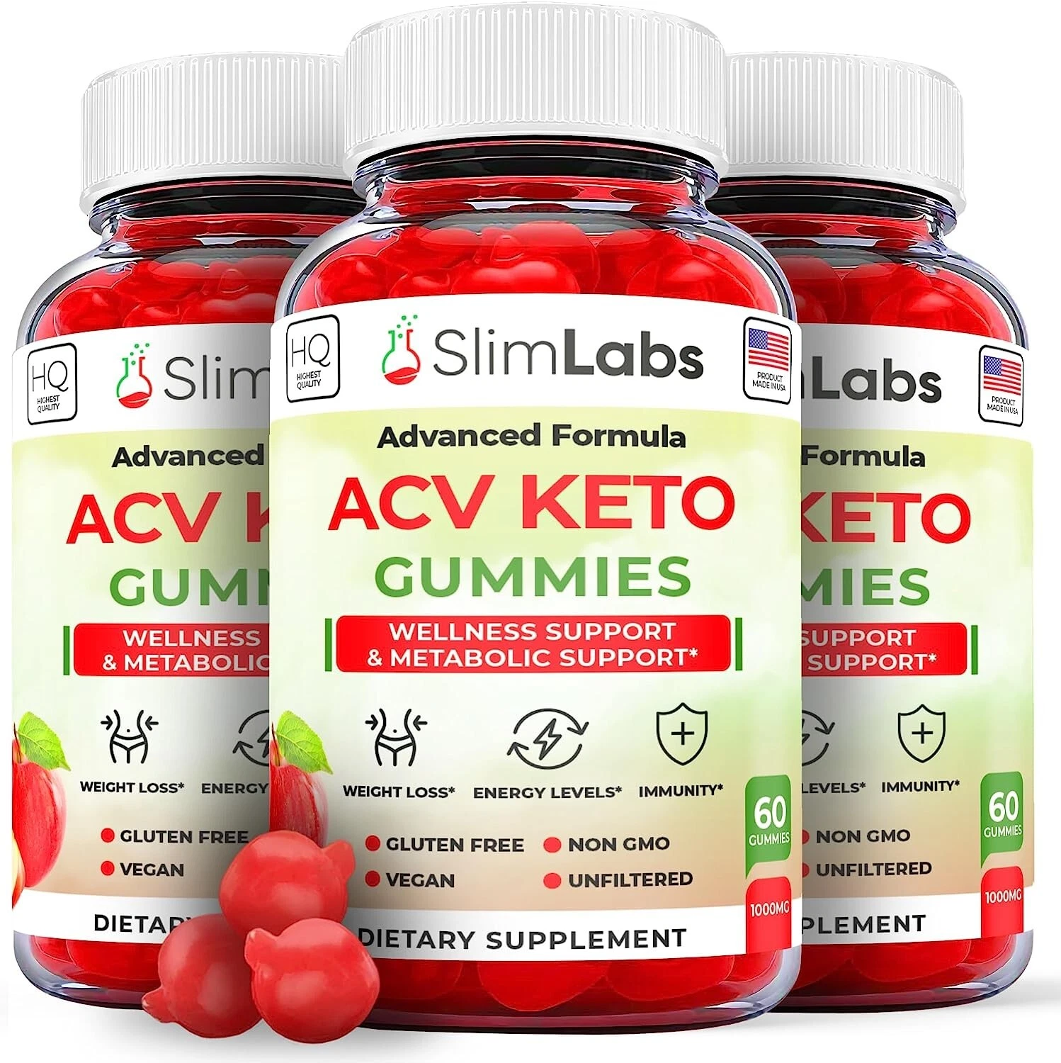 SlimLabs ACV KetoGummies - Slim Labs Gummy Advanced Weight Loss OFFICIAL-3Pack