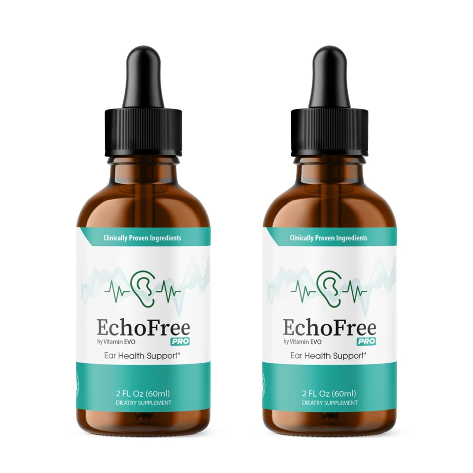 (2 Pack) Echo Free Drops, EchoFree Ear Health Support Liquid (60 Servings)