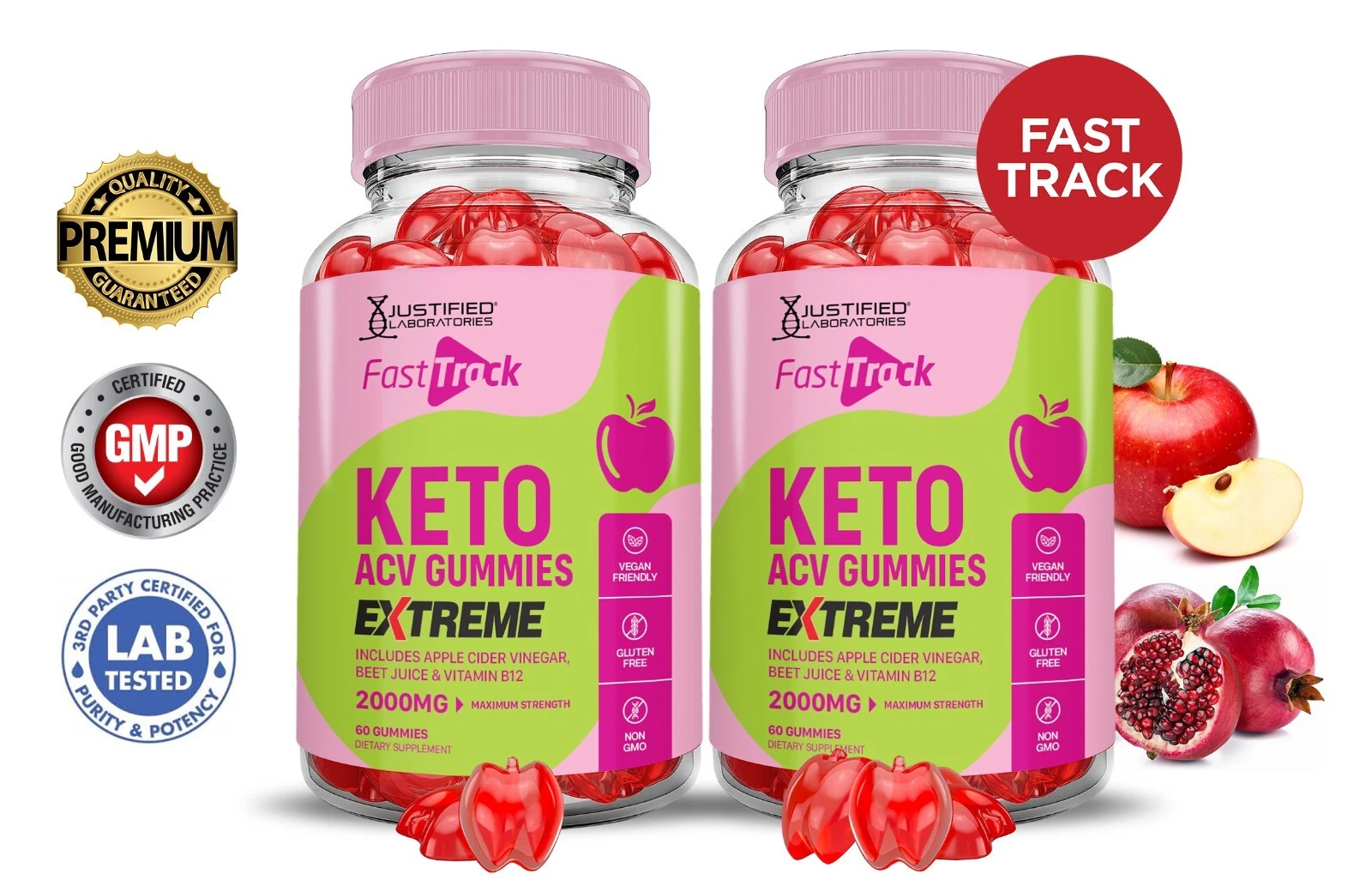 Fast Track Keto Extreme ACV Gummies 2000MG Apple Cider Vinegar 120 Gummys