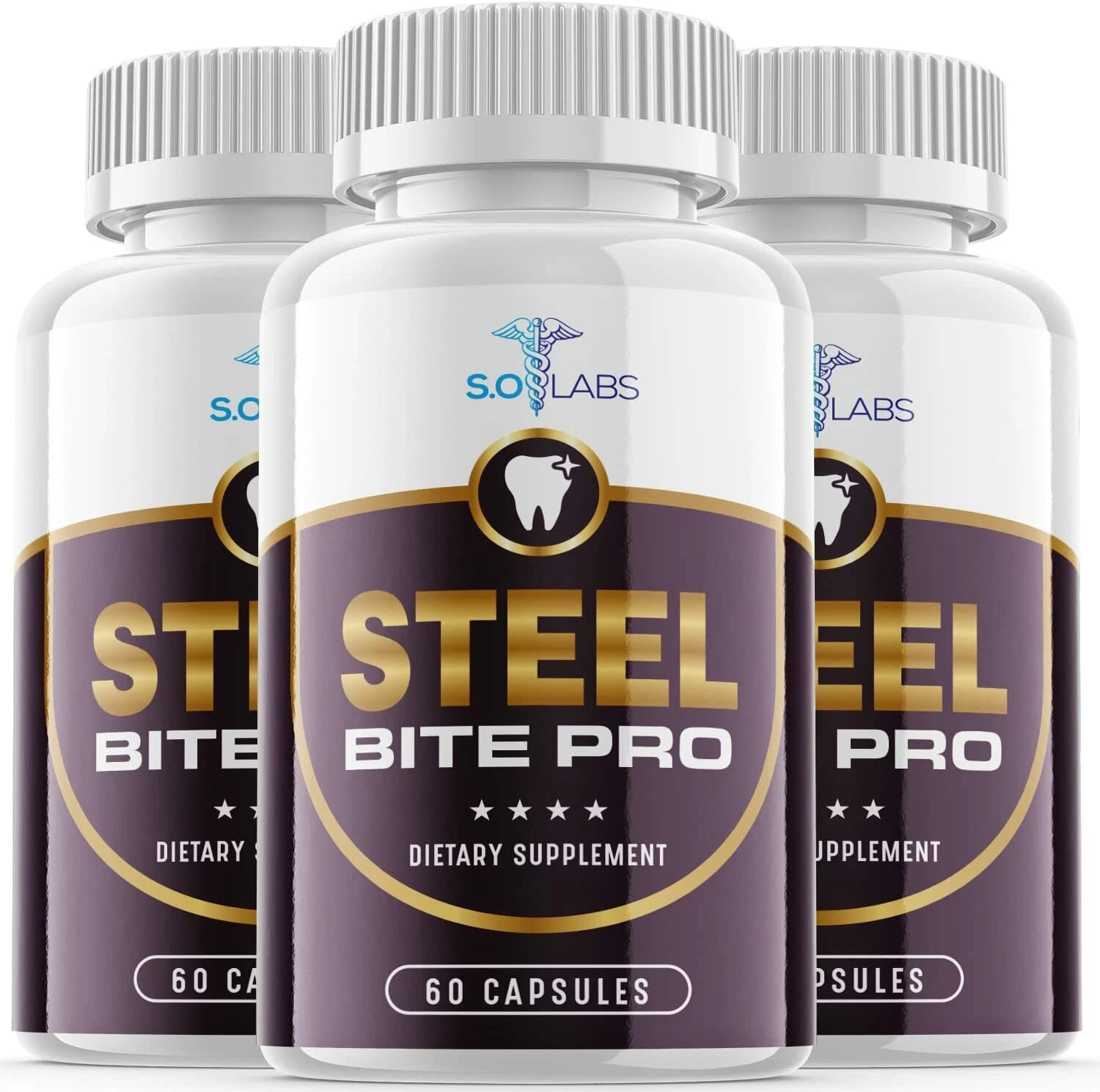 [166793036540] 3-Steel Bite Pro Dental Dietary Supplement Pills for Teeth and Gums Repair