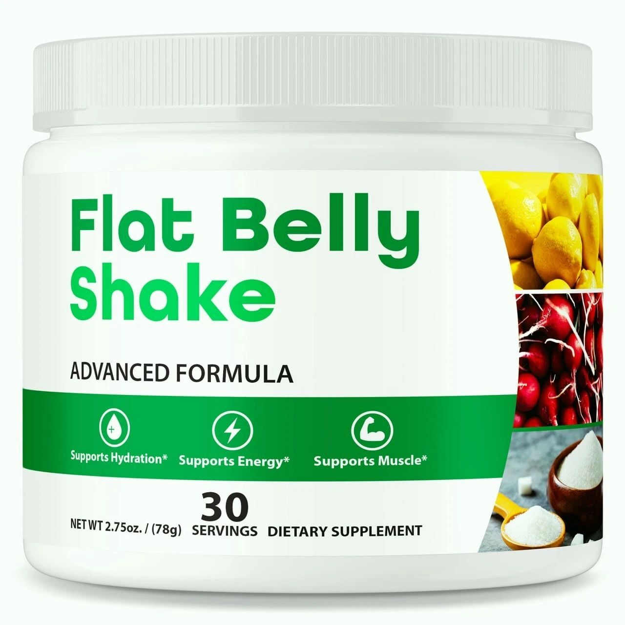 Flat Belly Shake Powder for Advanced Weight Loss & Fat Burning (30 Servs.)