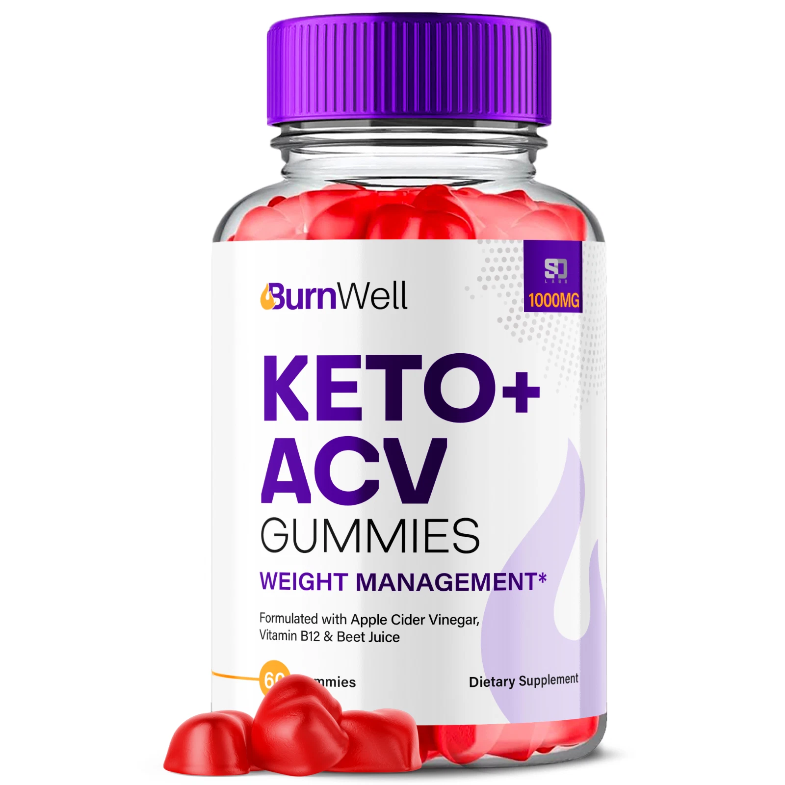 Burnwell Keto ACV, Burn Well Keto Gummies Advanced Weight Loss (60 Gummies)