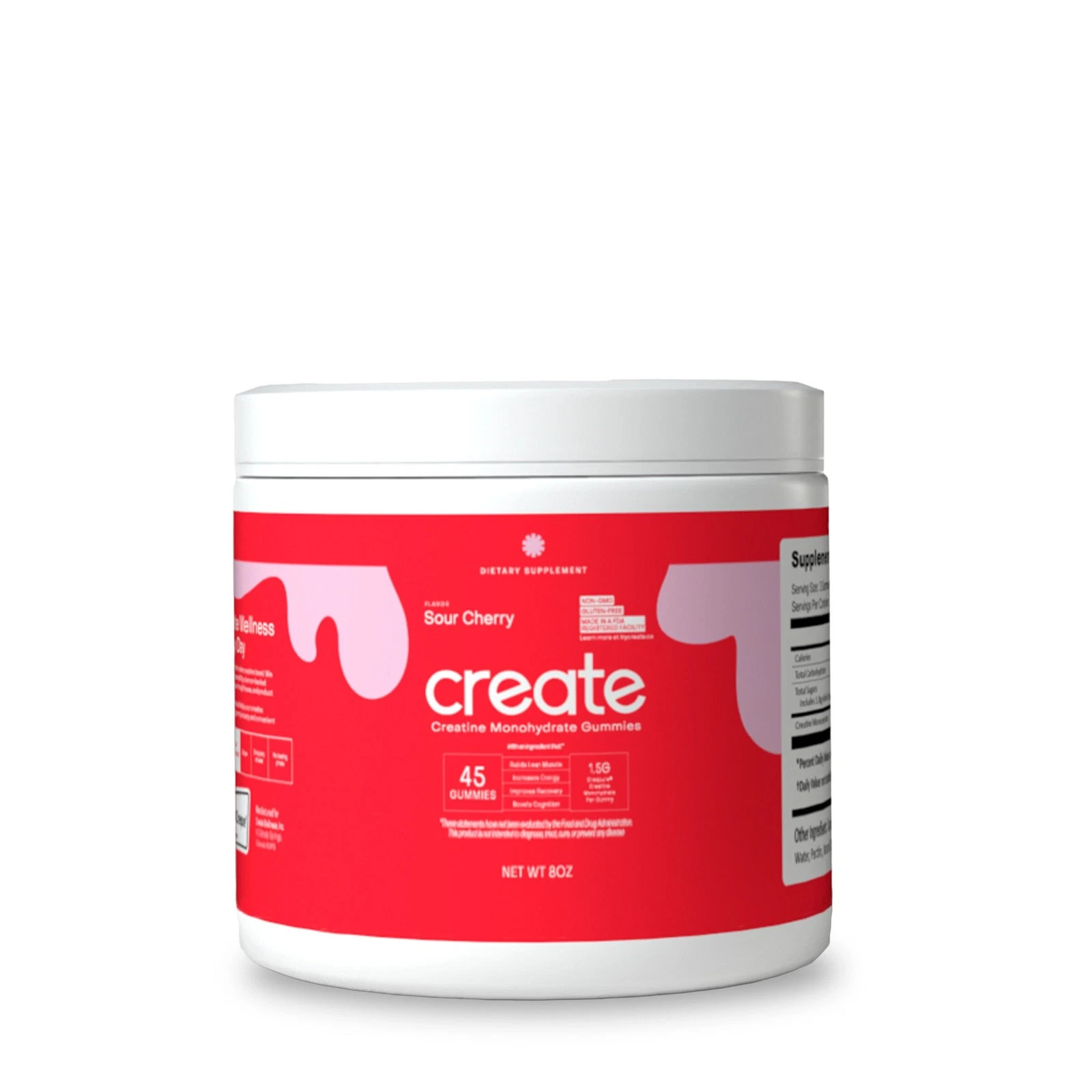 Creatine Monohydrate Gummies - Sour Cherry - 45 Gummies (15 Servings)