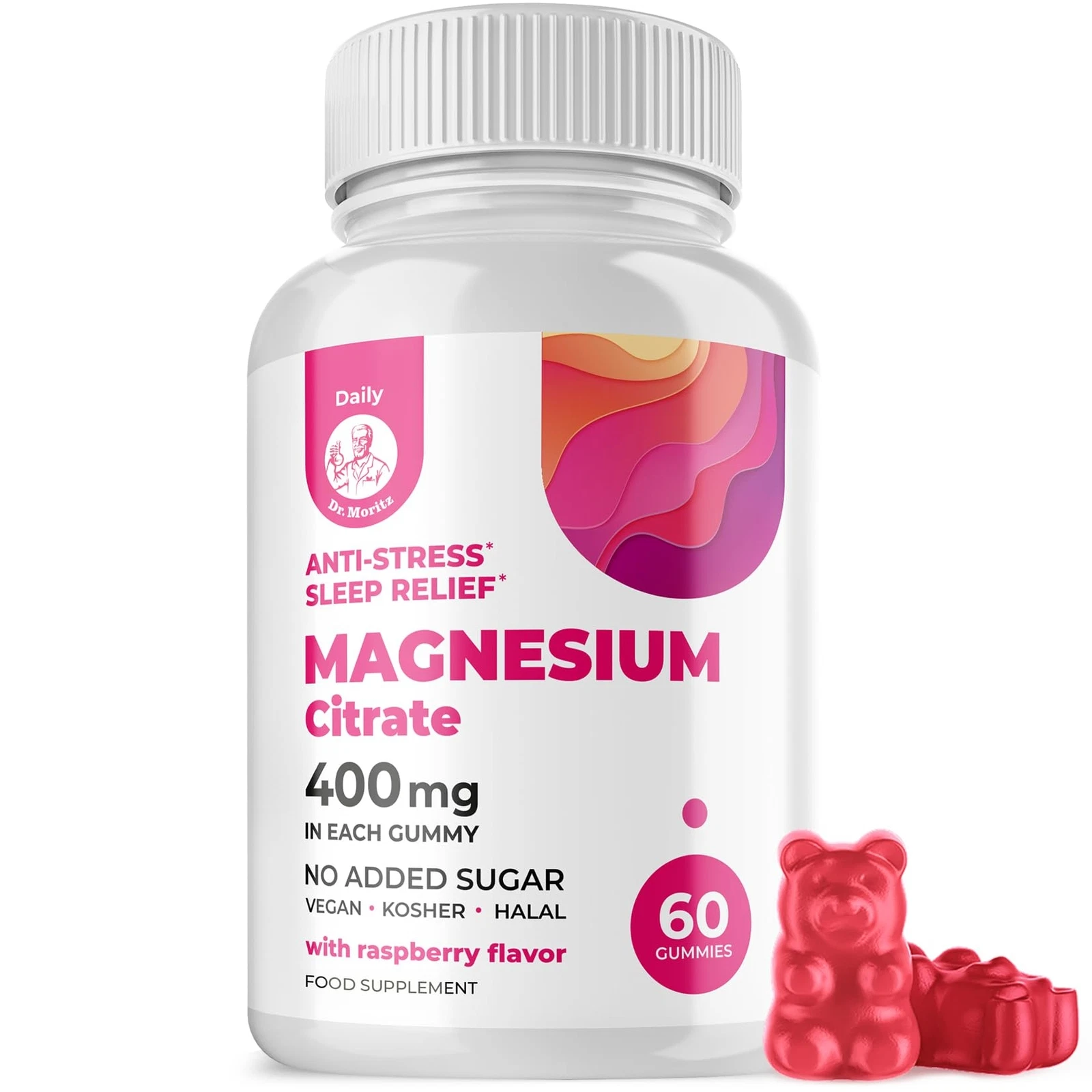Magnesium Gummies Sugar-Free - Calm Magnesium Gummies Supplement for Children...