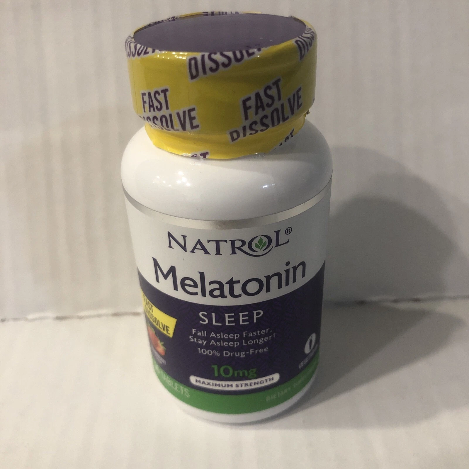 Natrol Sleep Melatonin 10 mg Fast Dissolve Strawberry 30 Tablets Pills Exp 02/25