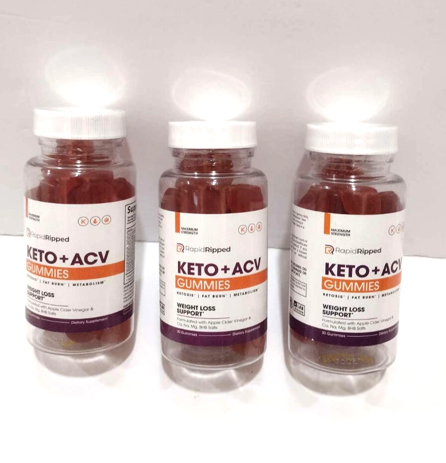 Rapid Ripped KETO+ACV Gummies, RapidRipped For Weight LOSS SUPPORT - 90 Gummies