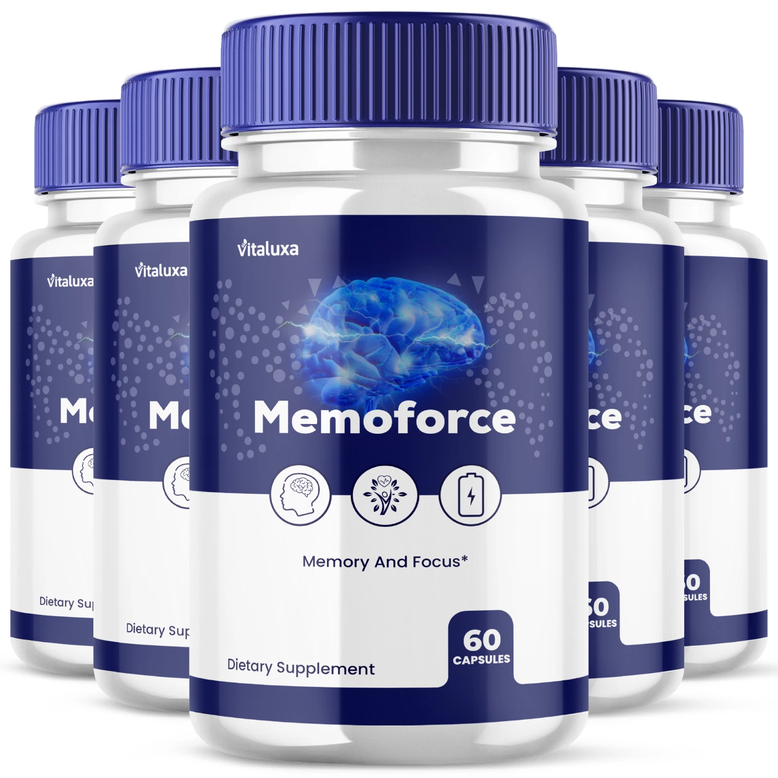 [396810143277] (5 Pack) Memoforce Advanced Memory & Focus Supplement Memo Force (300 Capsules)