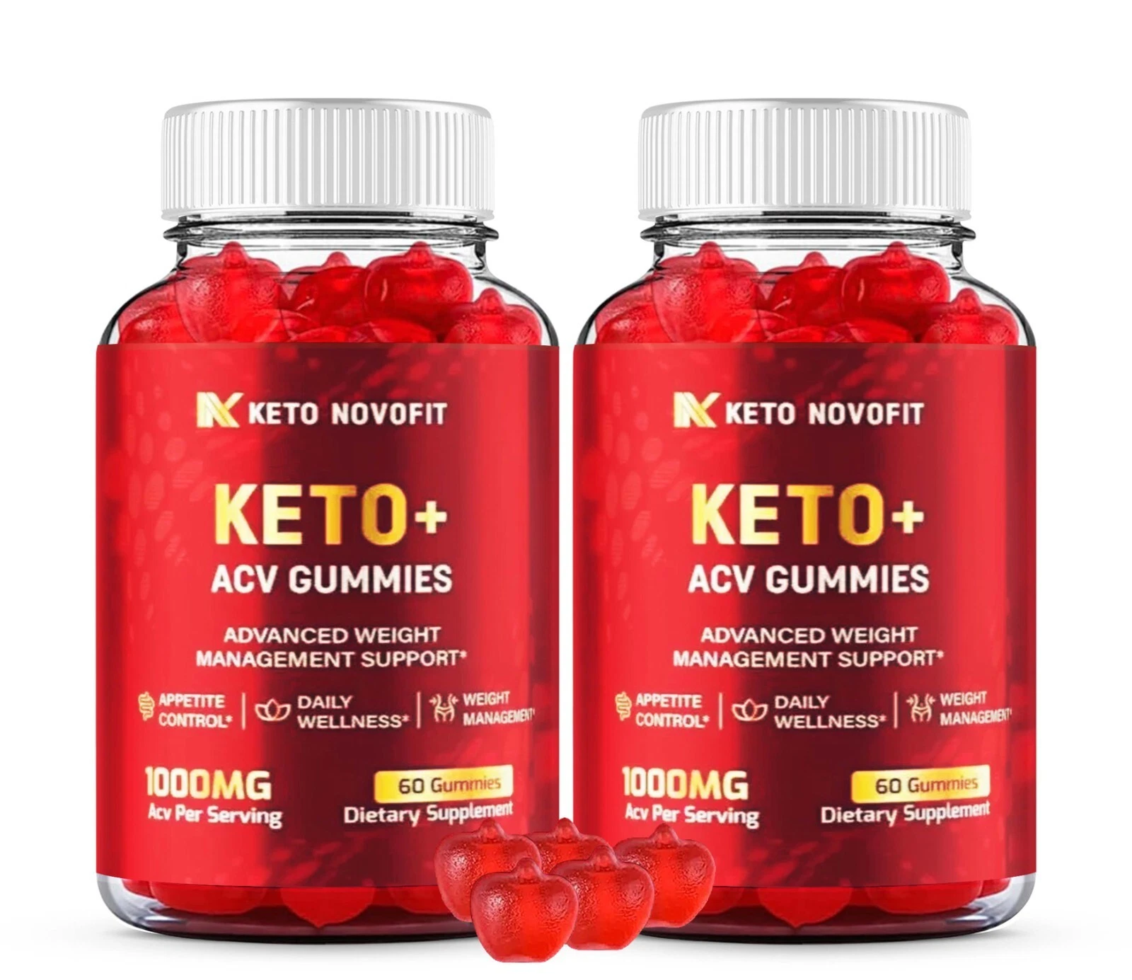 Keto Novofit ACV Gummies Advanced Formula Dietary Supplement 120 Gummies 2-Pack